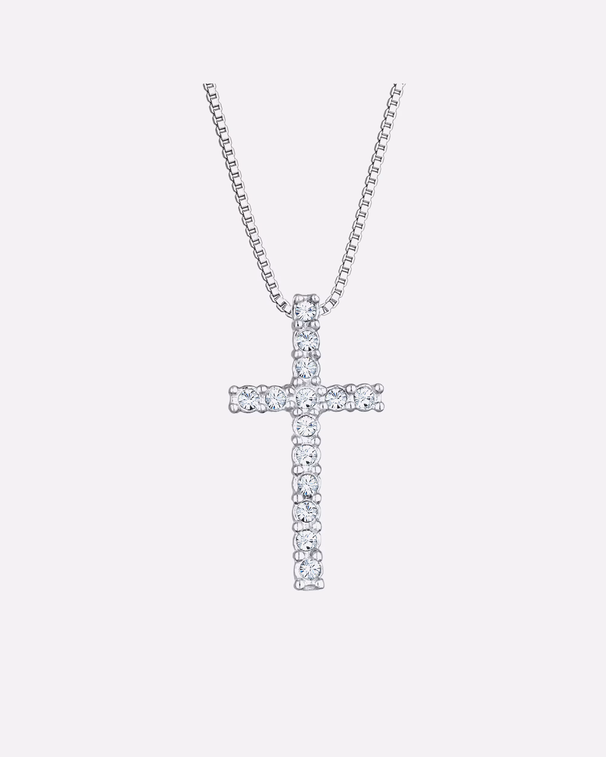 KUZZOI Necklace Men's Cross Crystals Religion 925 Silver