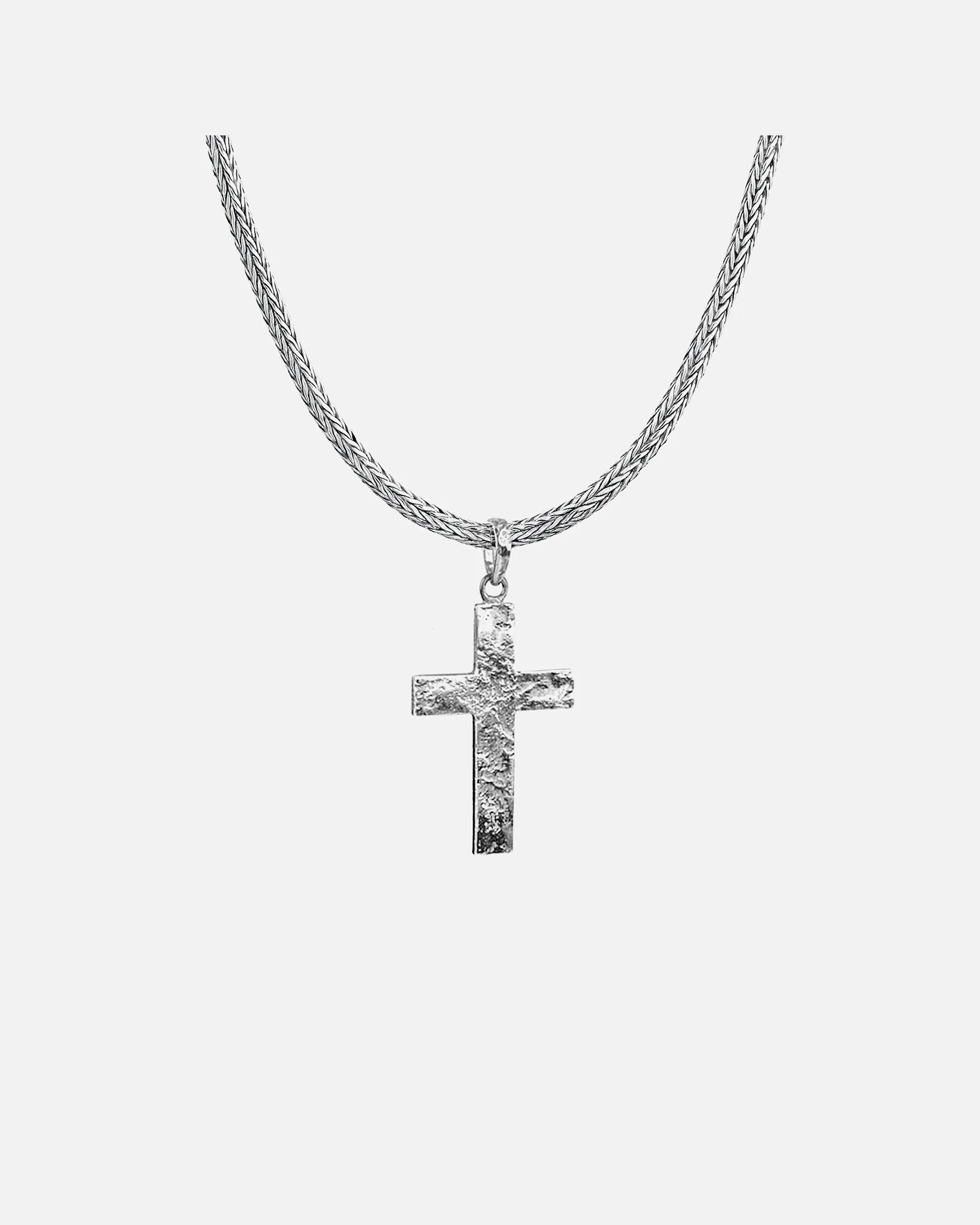 KUZZOI Necklace Men's Cross Oxidized Solid 925 Sterling Silver