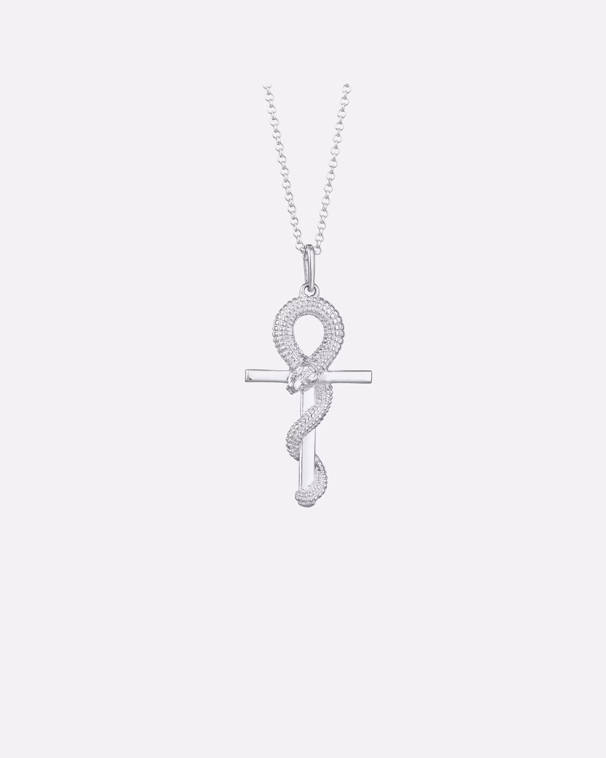 KUZZOI necklace men's cross snake 925 silver