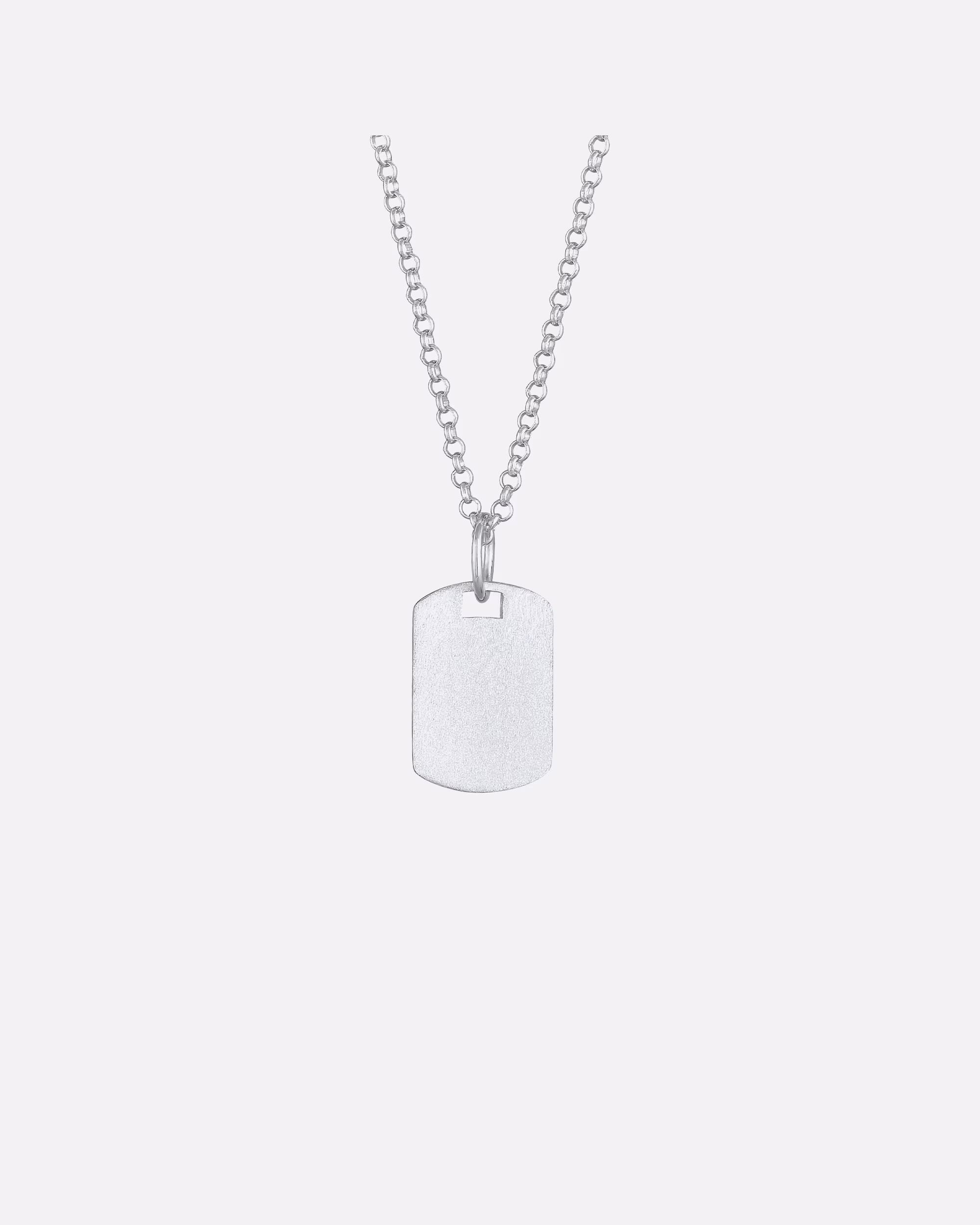 KUZZOI Necklace Brand Military Plate Brushed 925 Silver