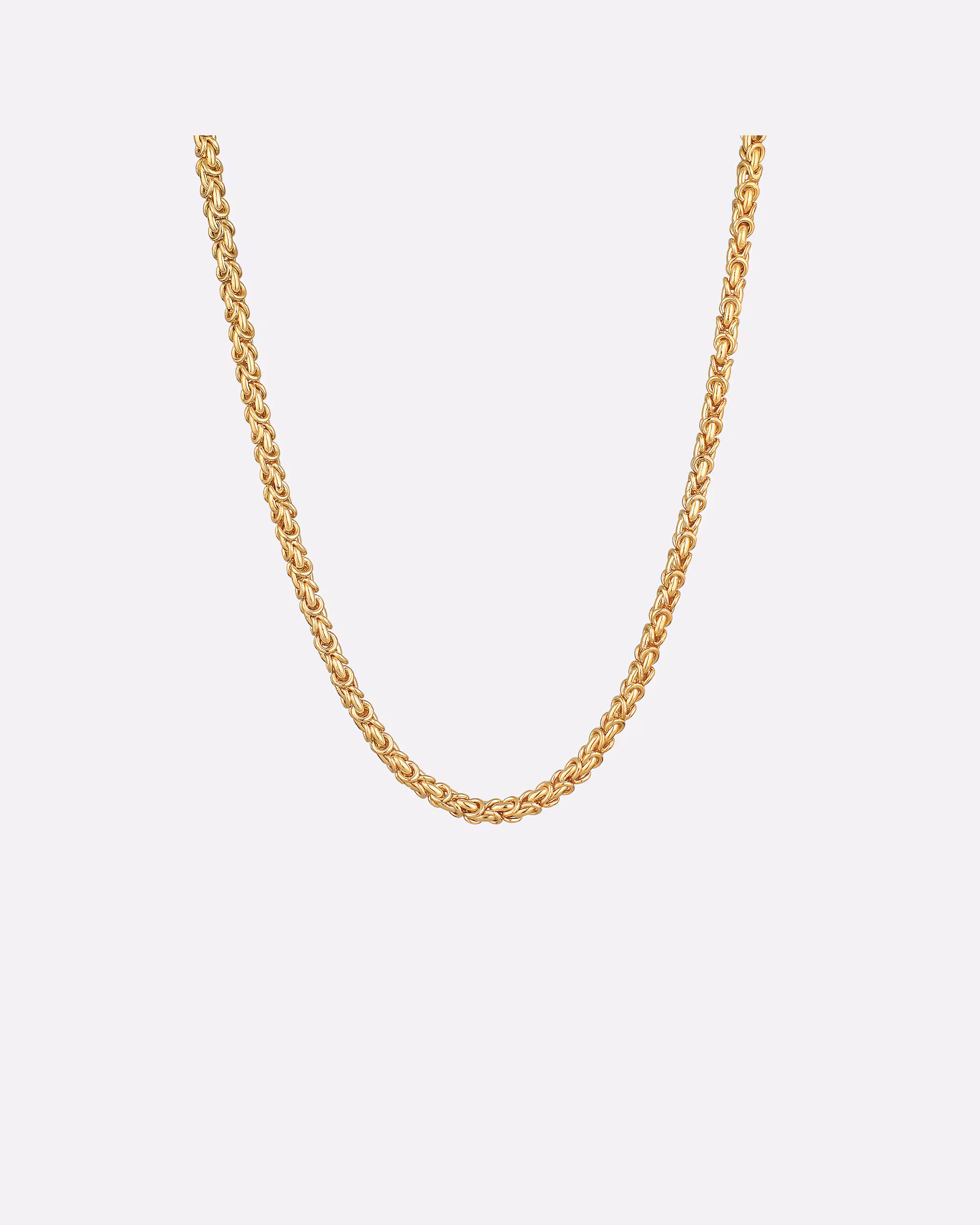 KUZZOI Necklace Solid Men's Byzantine Chain Oxidized 925 Silver
