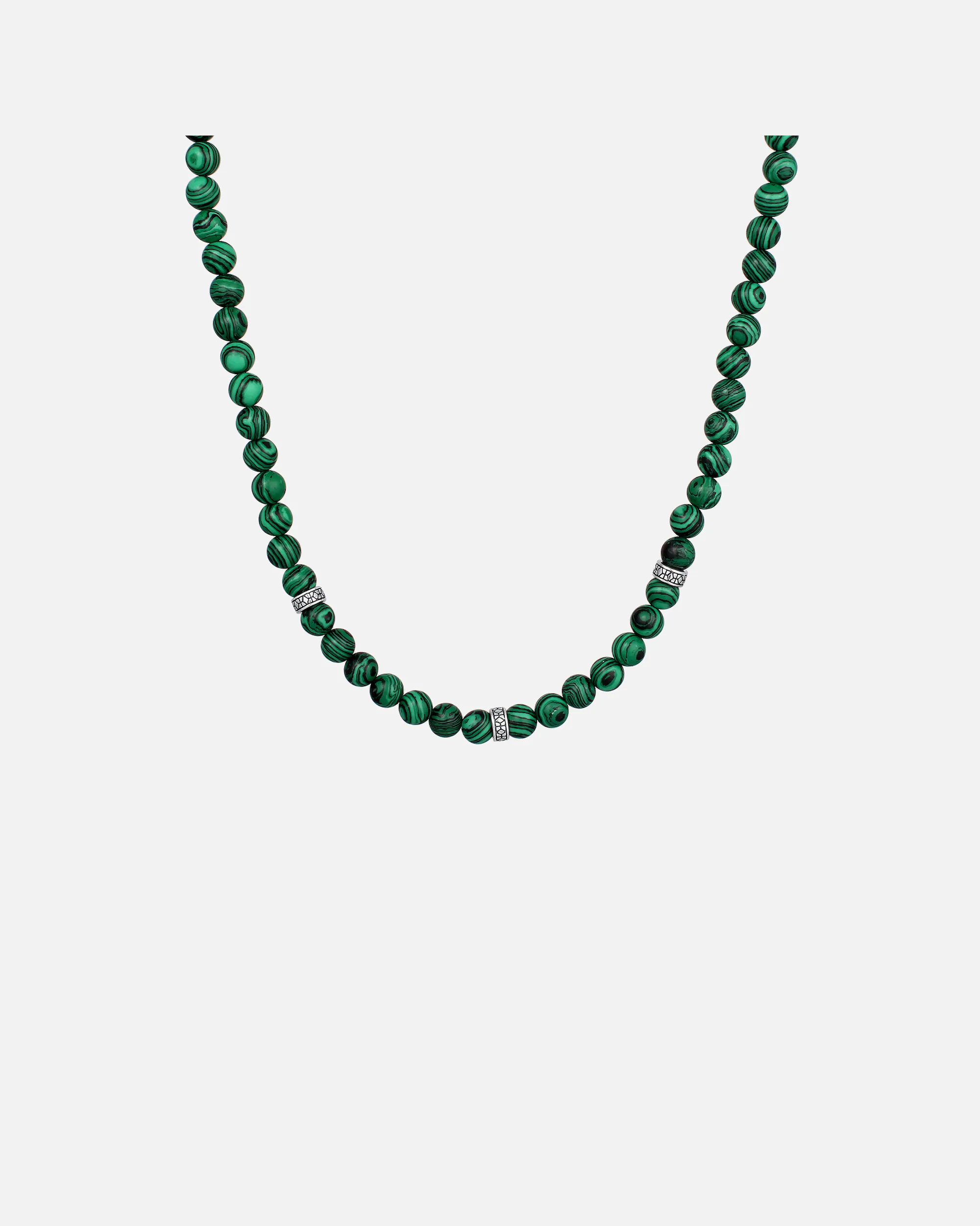 KUZZOI Necklace Synthetic Malachite Beads Bead 925 Sterling Silver oxidized