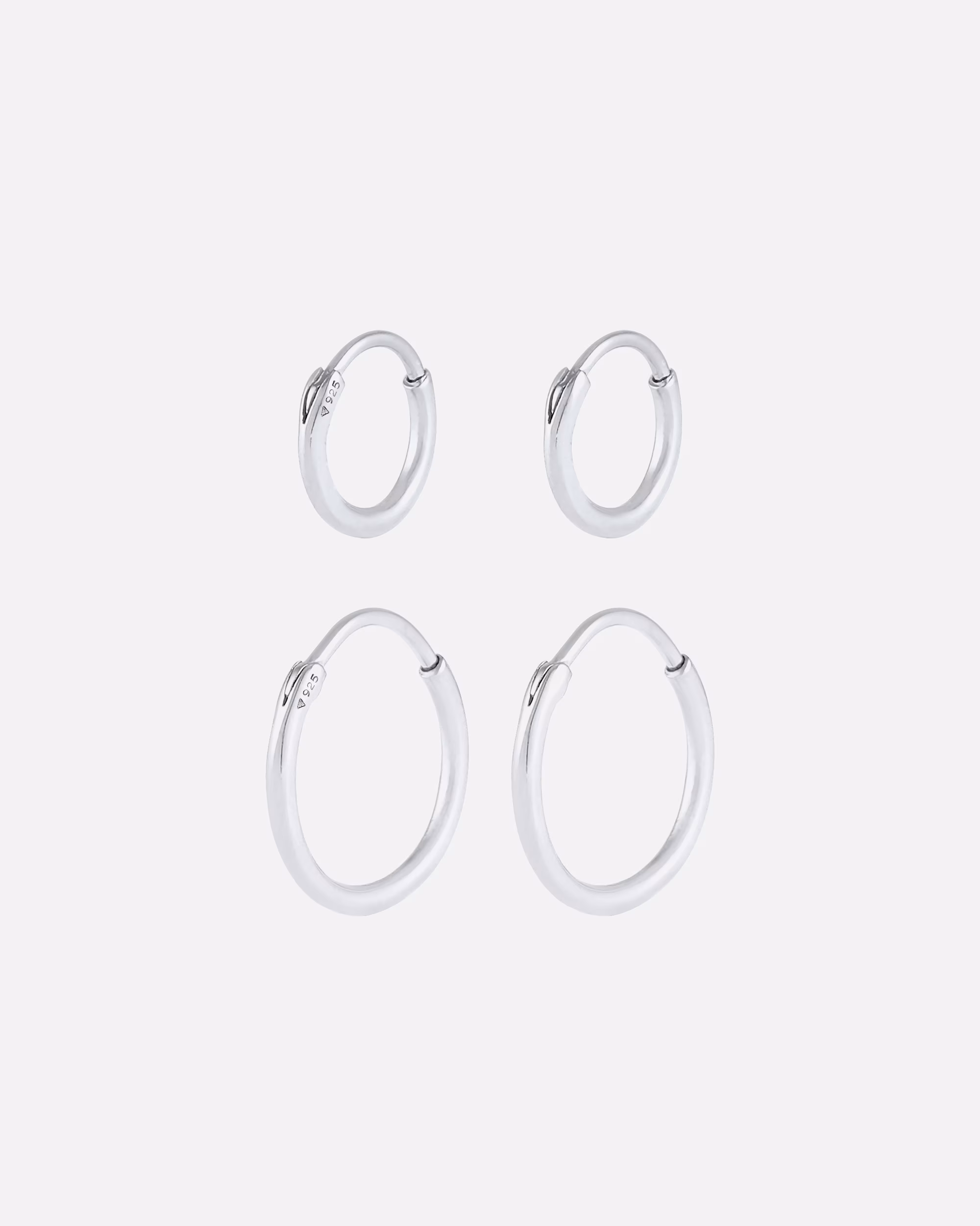 KUZZOI earring men's hoop earrings set Duo Basic 925 silver