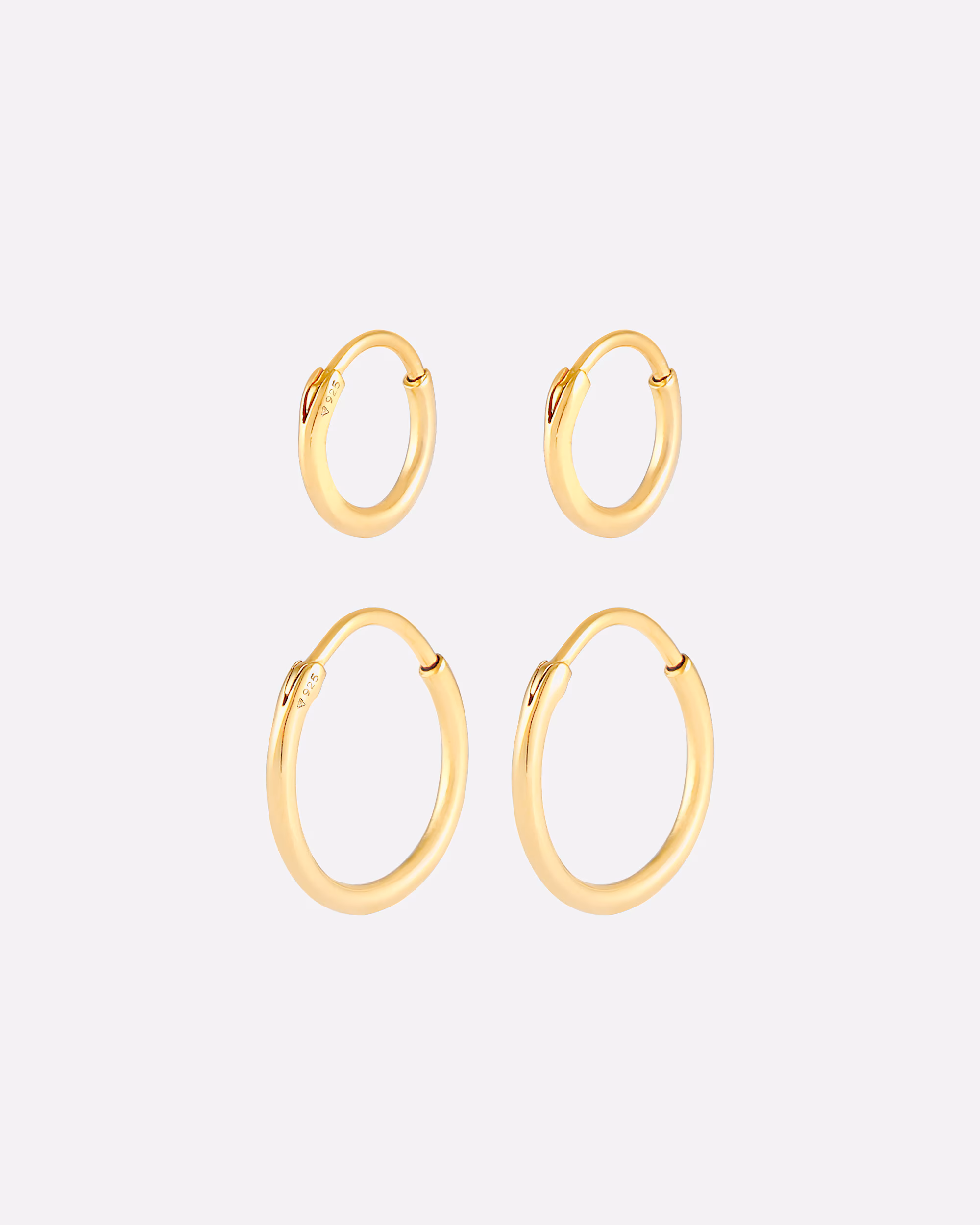 KUZZOI earring men's hoop earrings set Duo Basic 925 silver