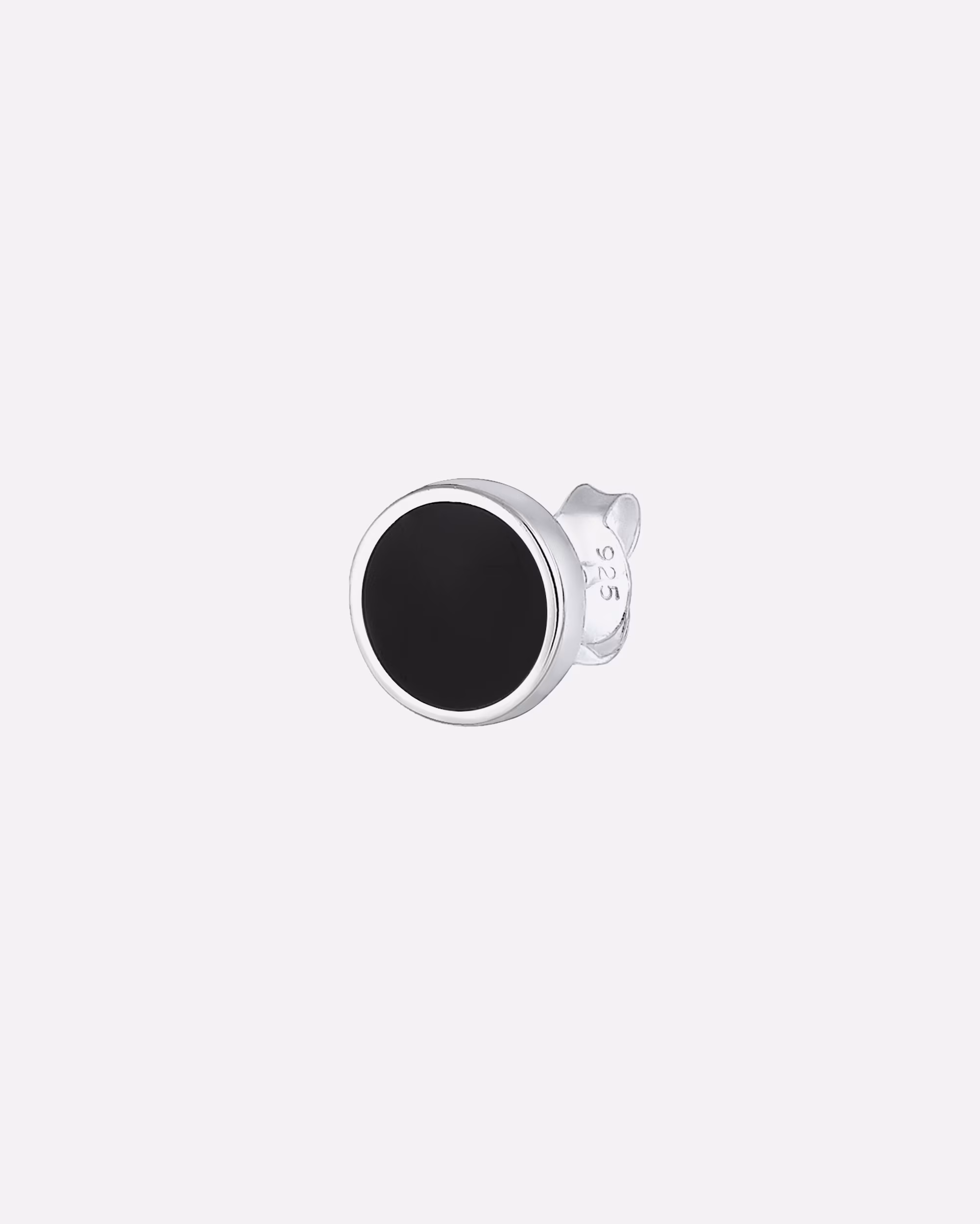 KUZZOI Earring Single Basic Circle Geo Trend Enamel 925 Silver