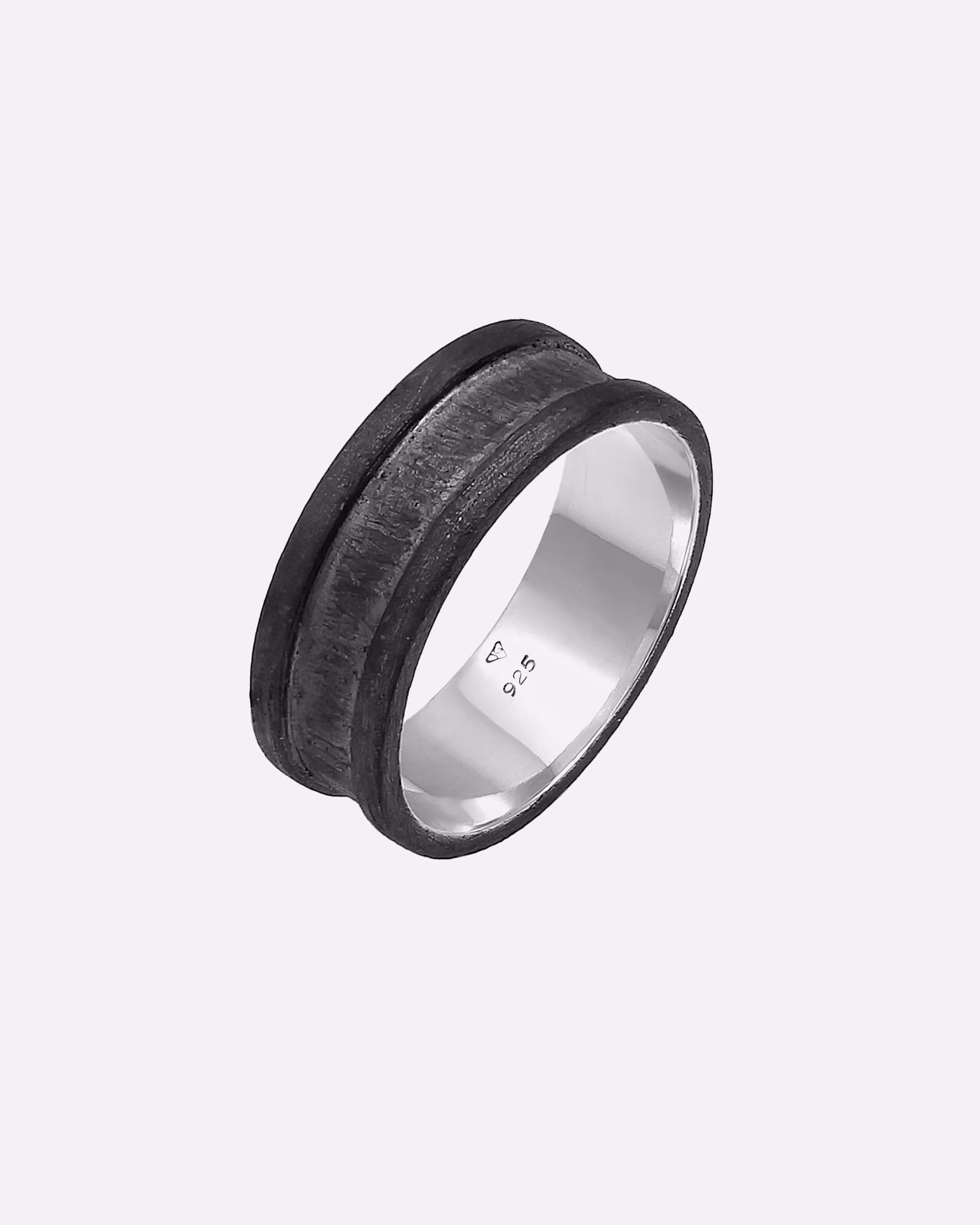 KUZZOI ring band ring wide oxidized casual 925 silver