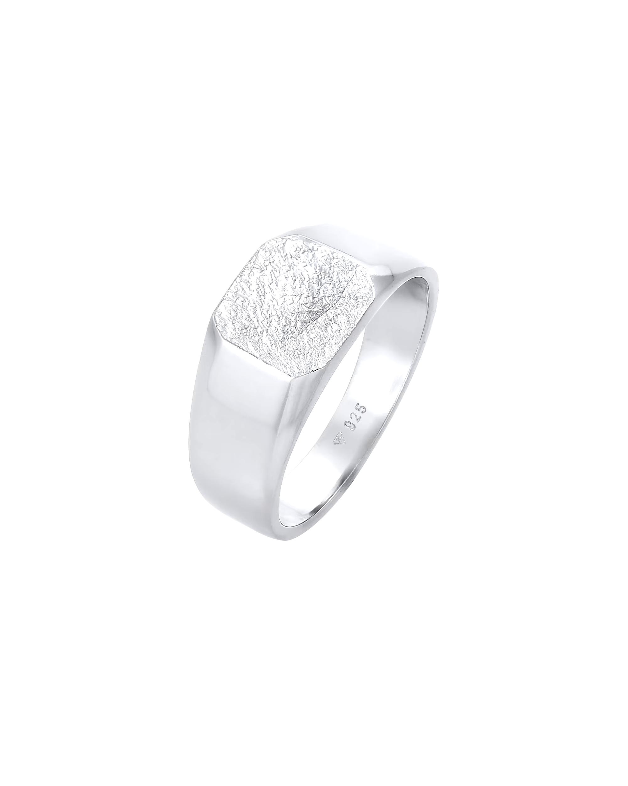 KUZZOI ring basic signet ring men's square matt 925 silver