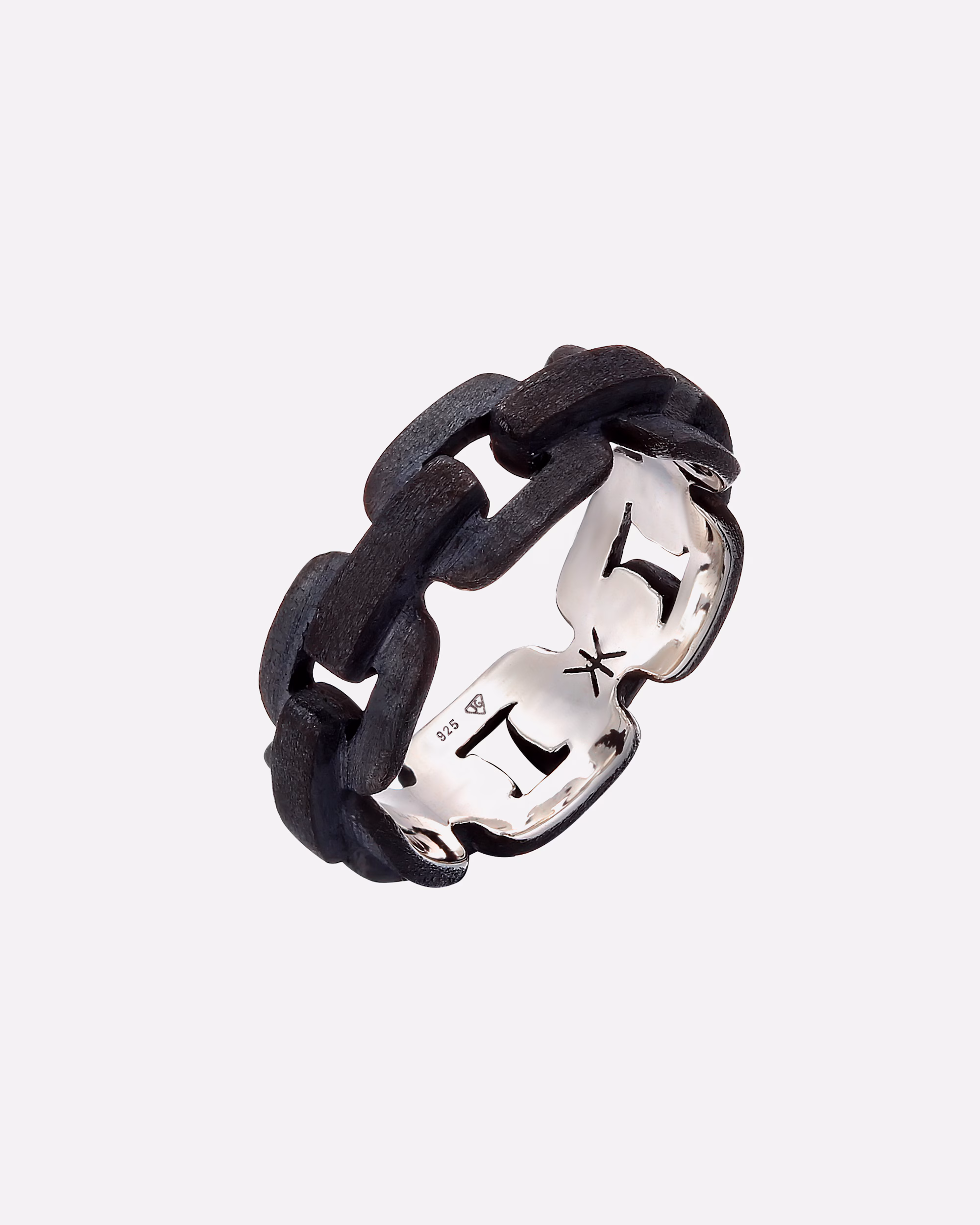 KUZZOI ring men's anchor chain ring trend 925 silver