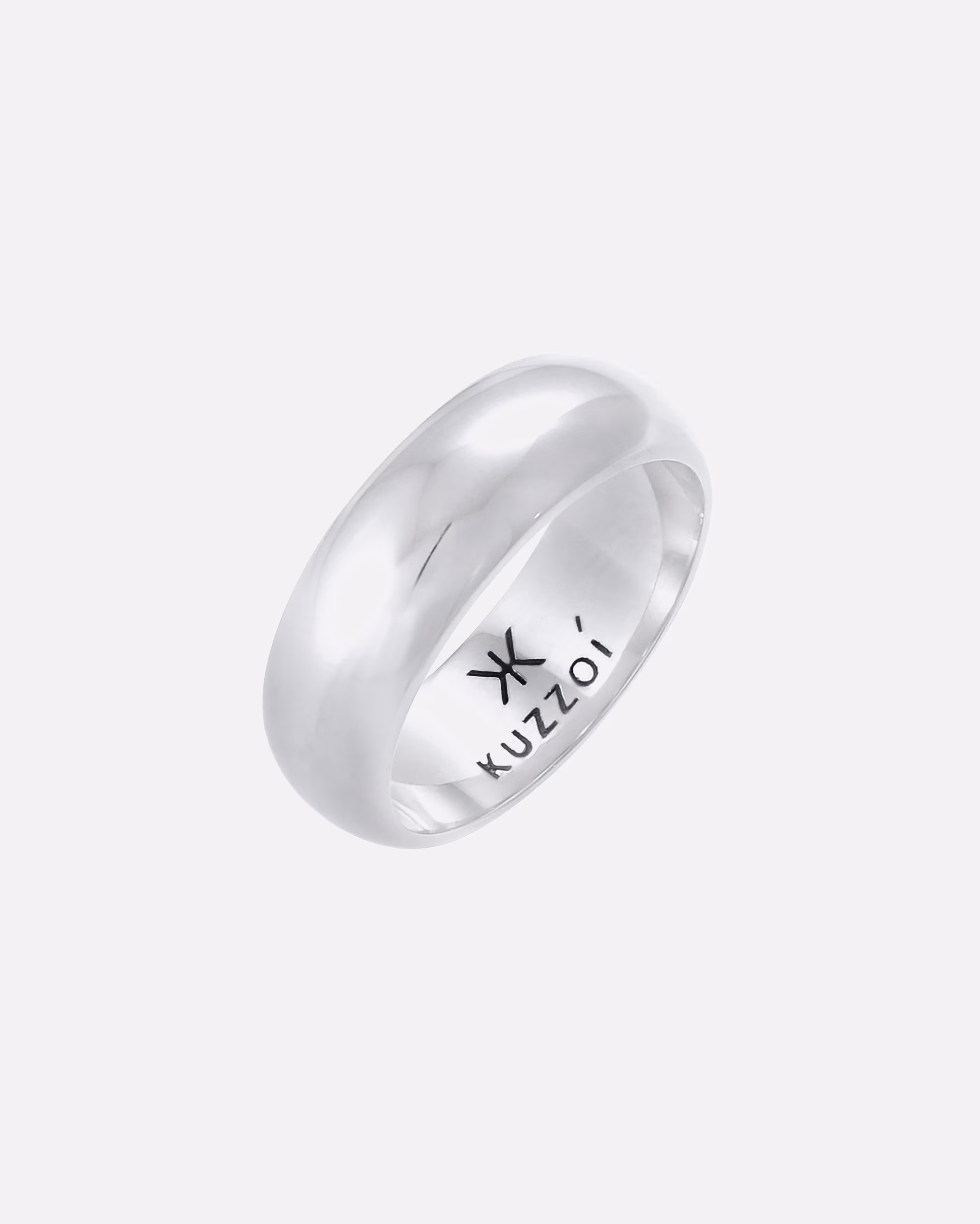 KUZZOI ring men's band ring basic wide smooth round 925 silver