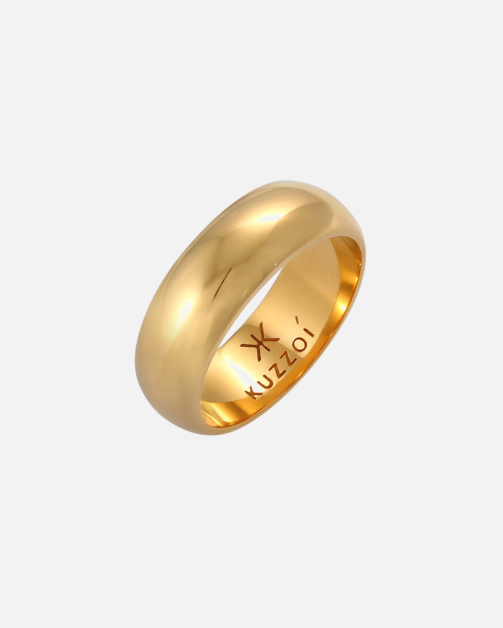 KUZZOI ring men's band ring basic wide smooth round 925 silver