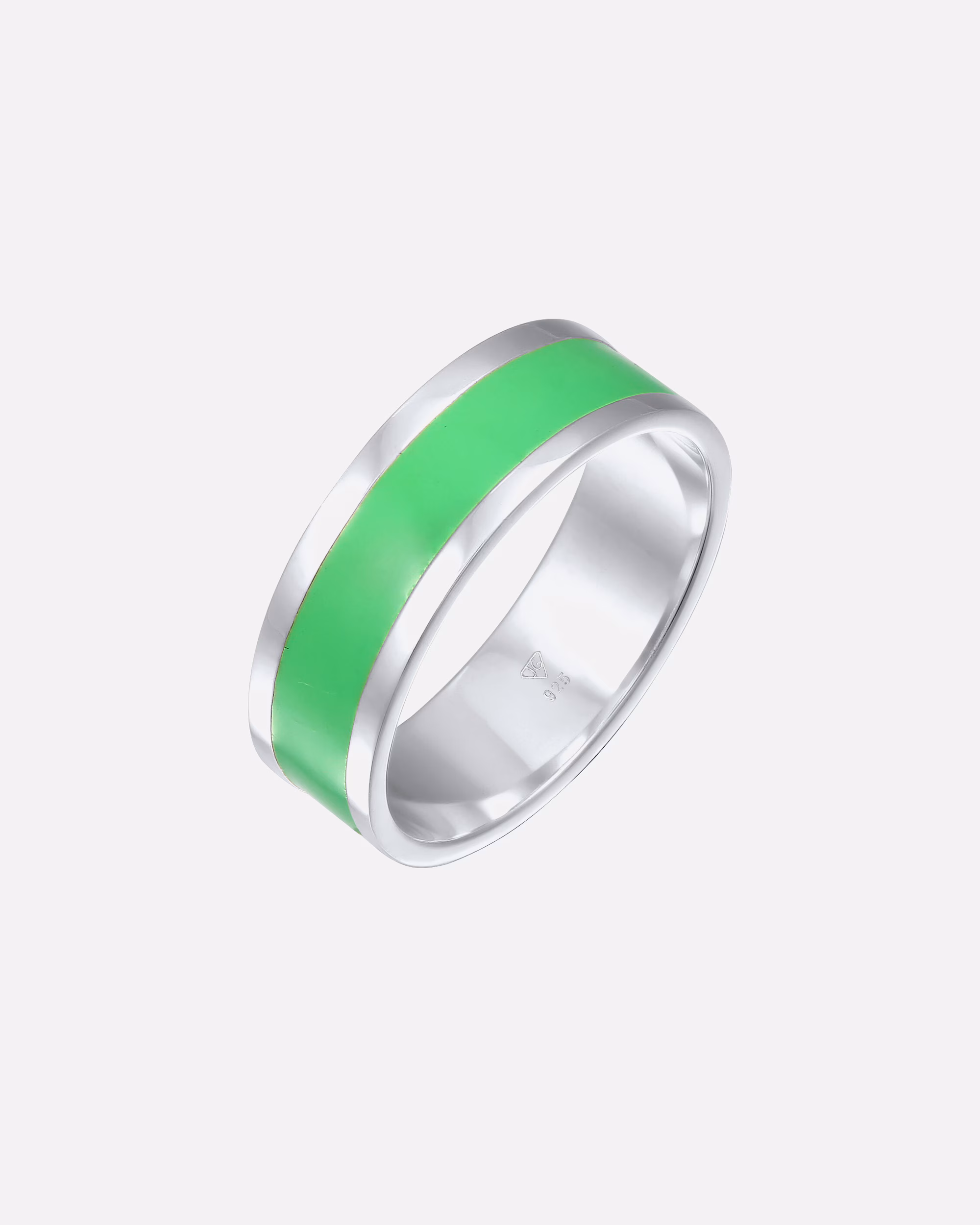 KUZZOI Ring Men's Band Ring Basic Geo Enamel Casual 925 Silver