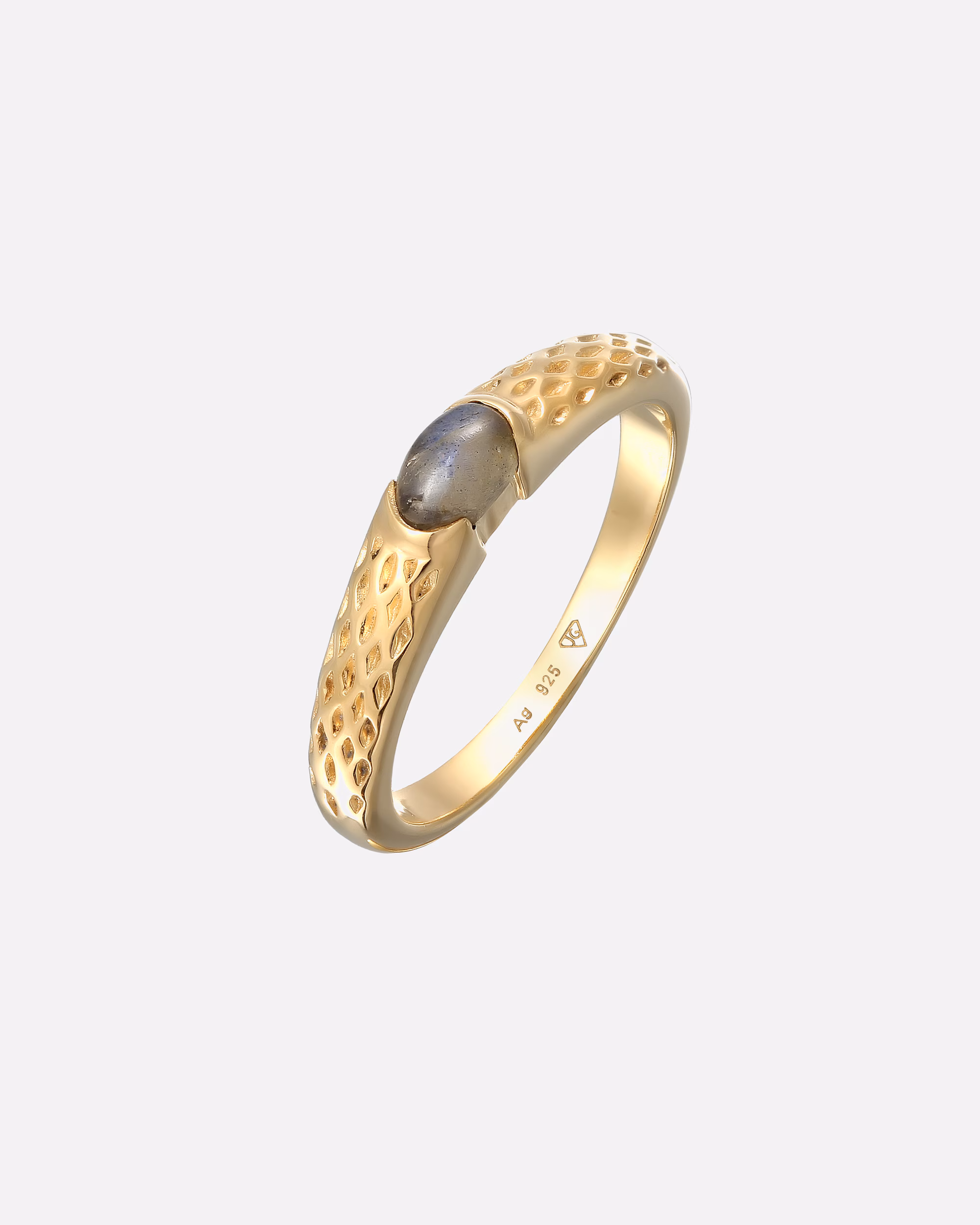KUZZOI Ring Men's Band Ring Labradorite Vintage Used 925 Silver