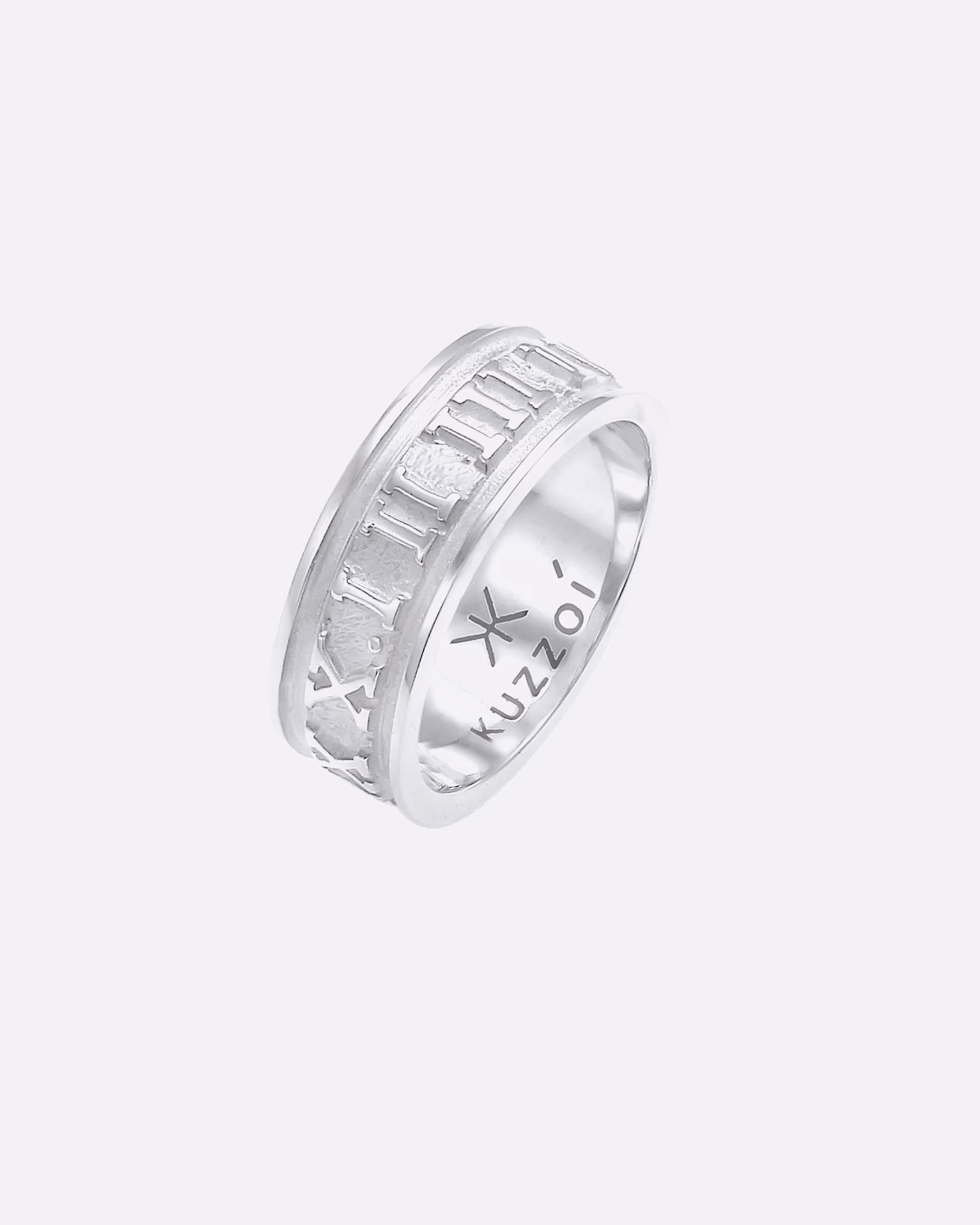 KUZZOI ring men's band ring Roman numbers 925 silver