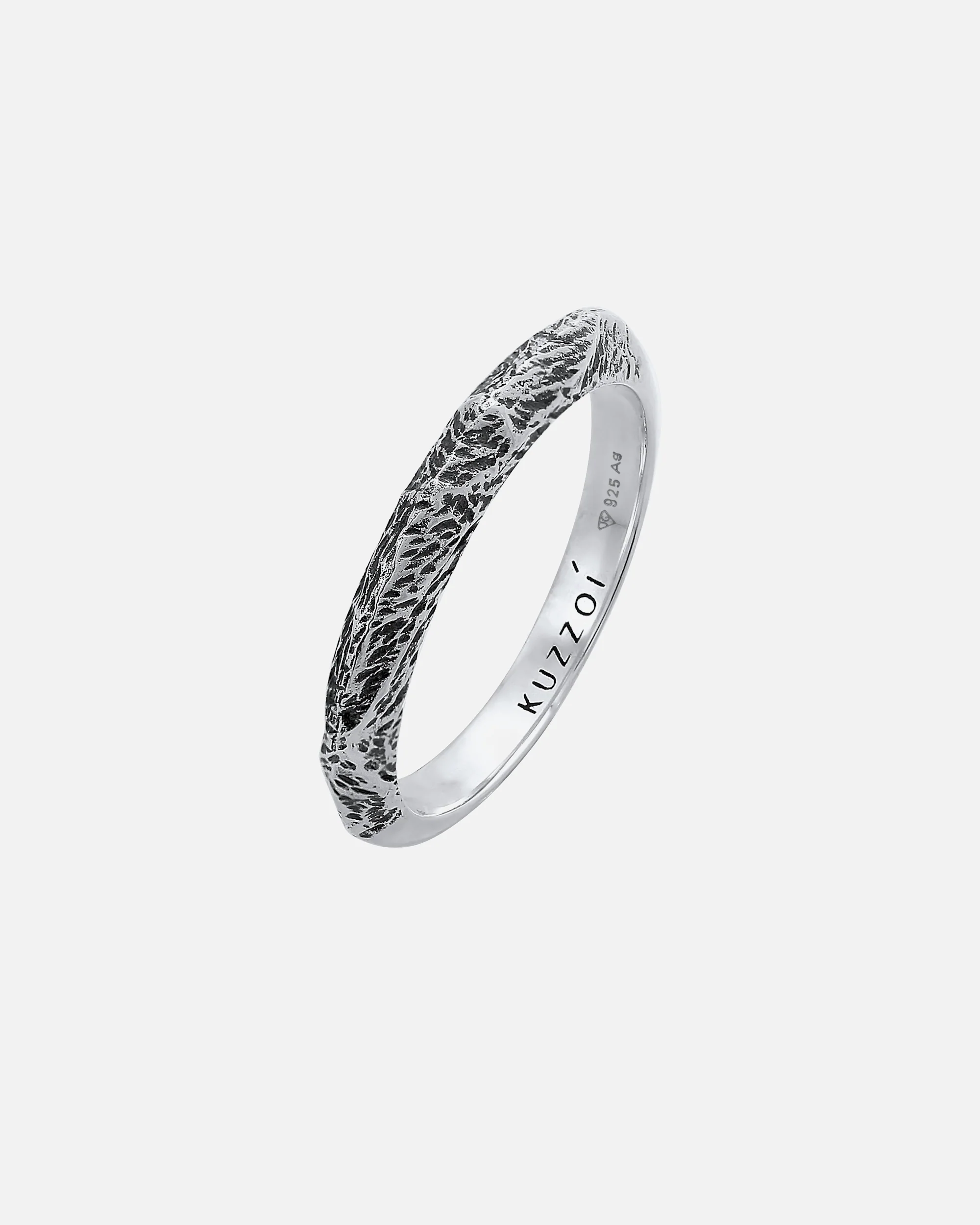 KUZZOI ring men's band ring narrow used look 925 silver