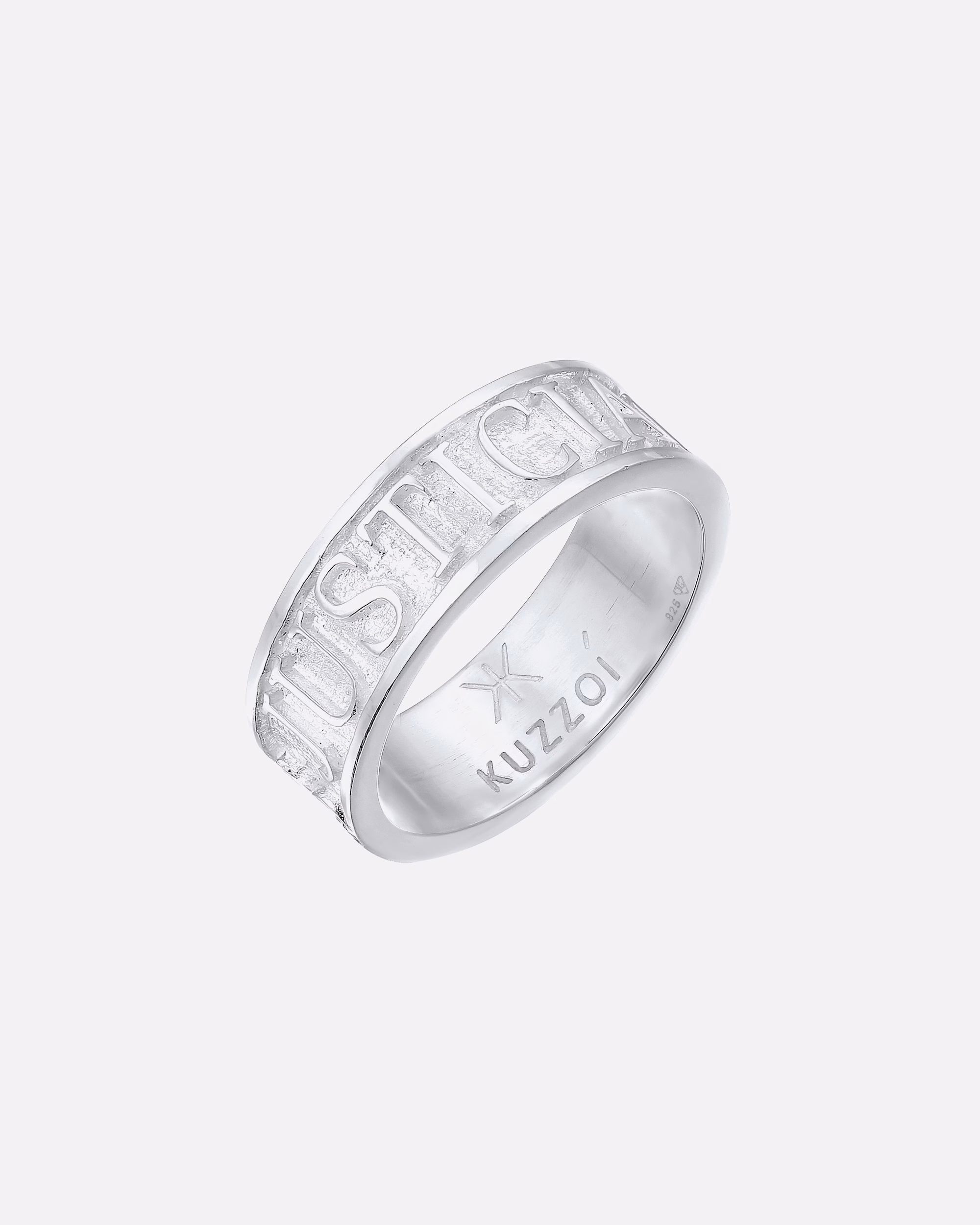 KUZZOI ring men's band ring lettering 925 silver oxidized