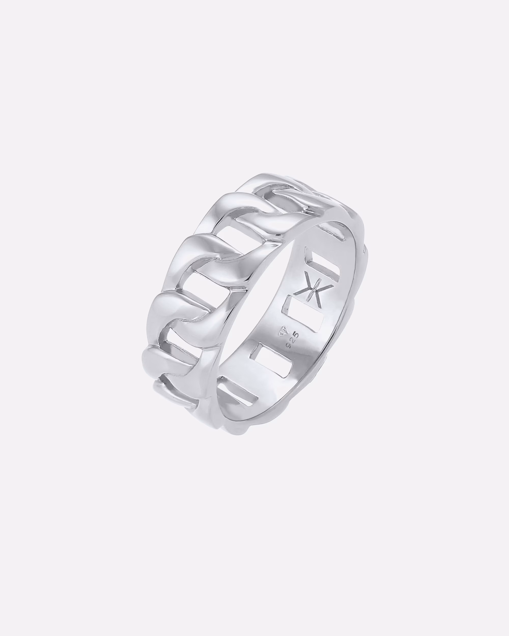 KUZZOI Ring Men's Chunky Chain Look Cool Trend 925 Silver