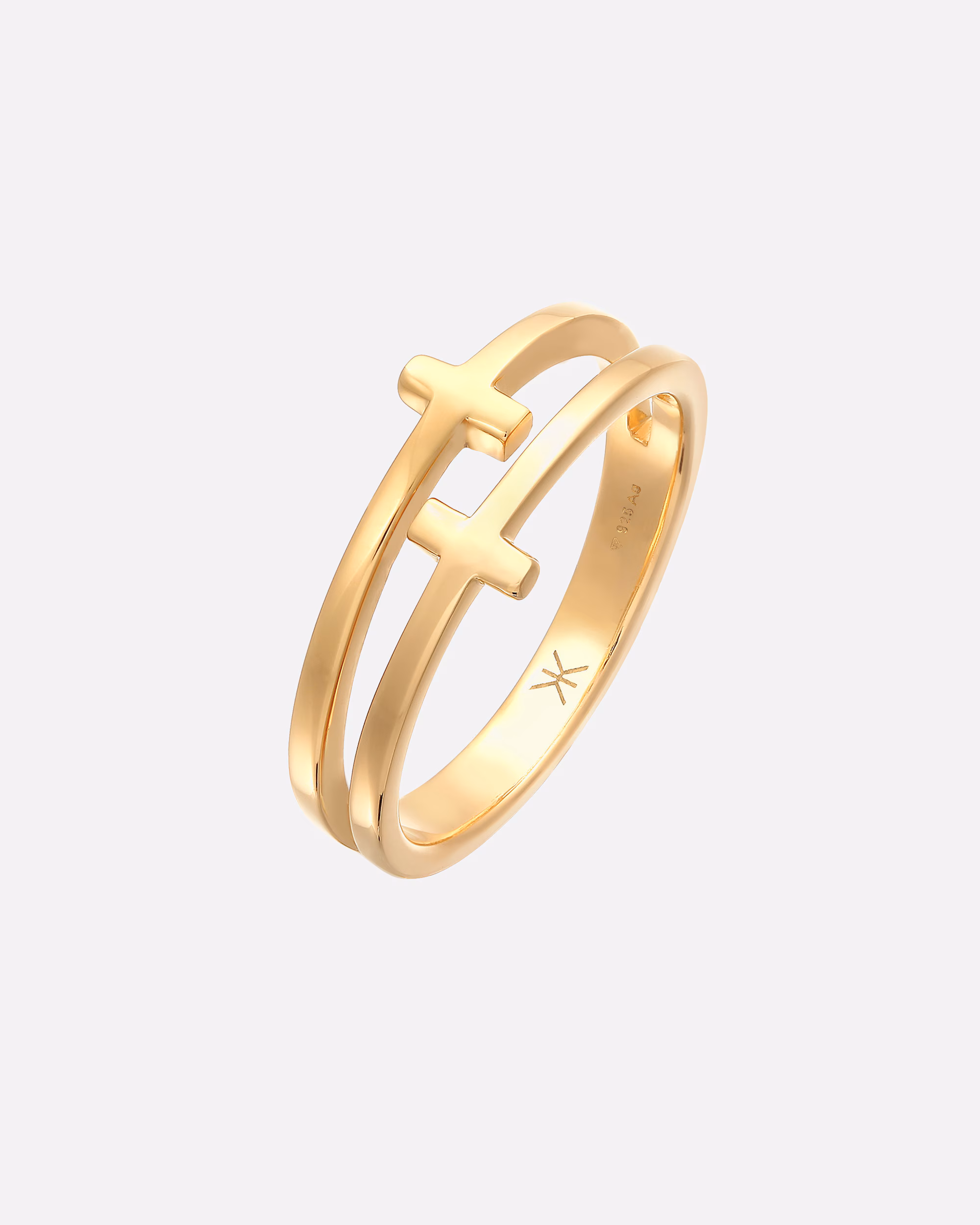 KUZZOI ring men's cross double 925 silver