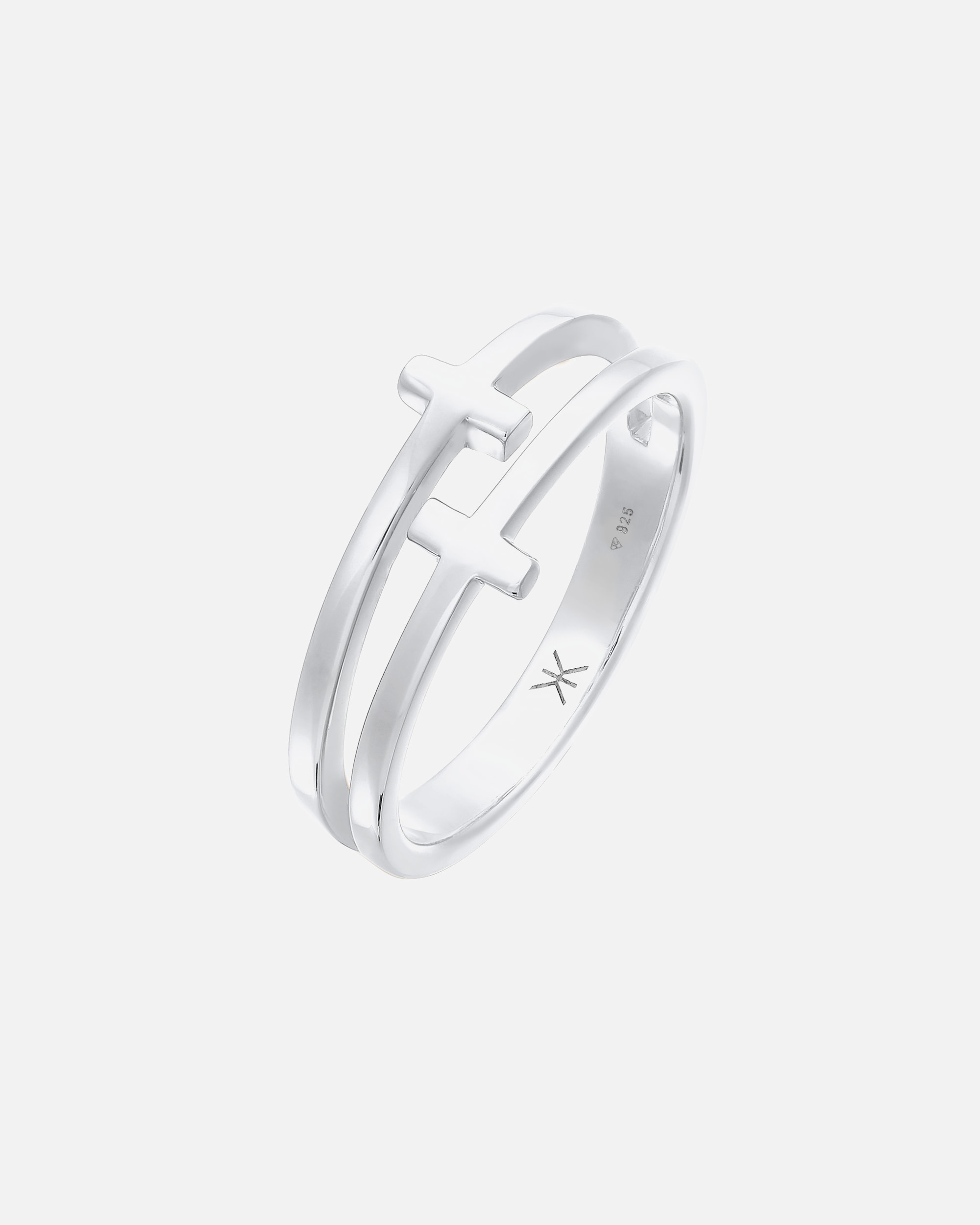 KUZZOI ring men's cross double 925 silver