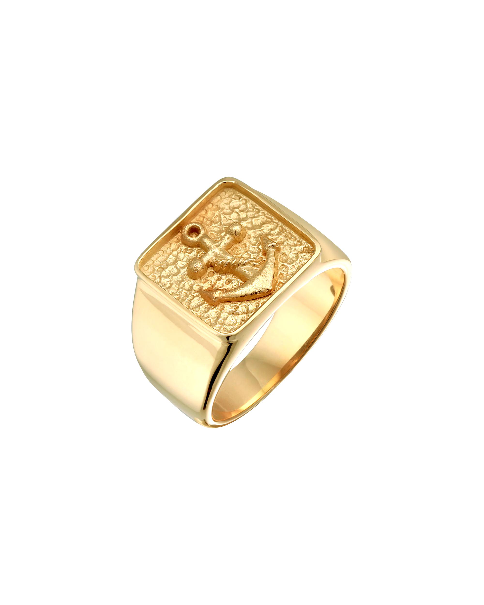 KUZZOI ring men's signet ring anchor basic oxidized 925 silver