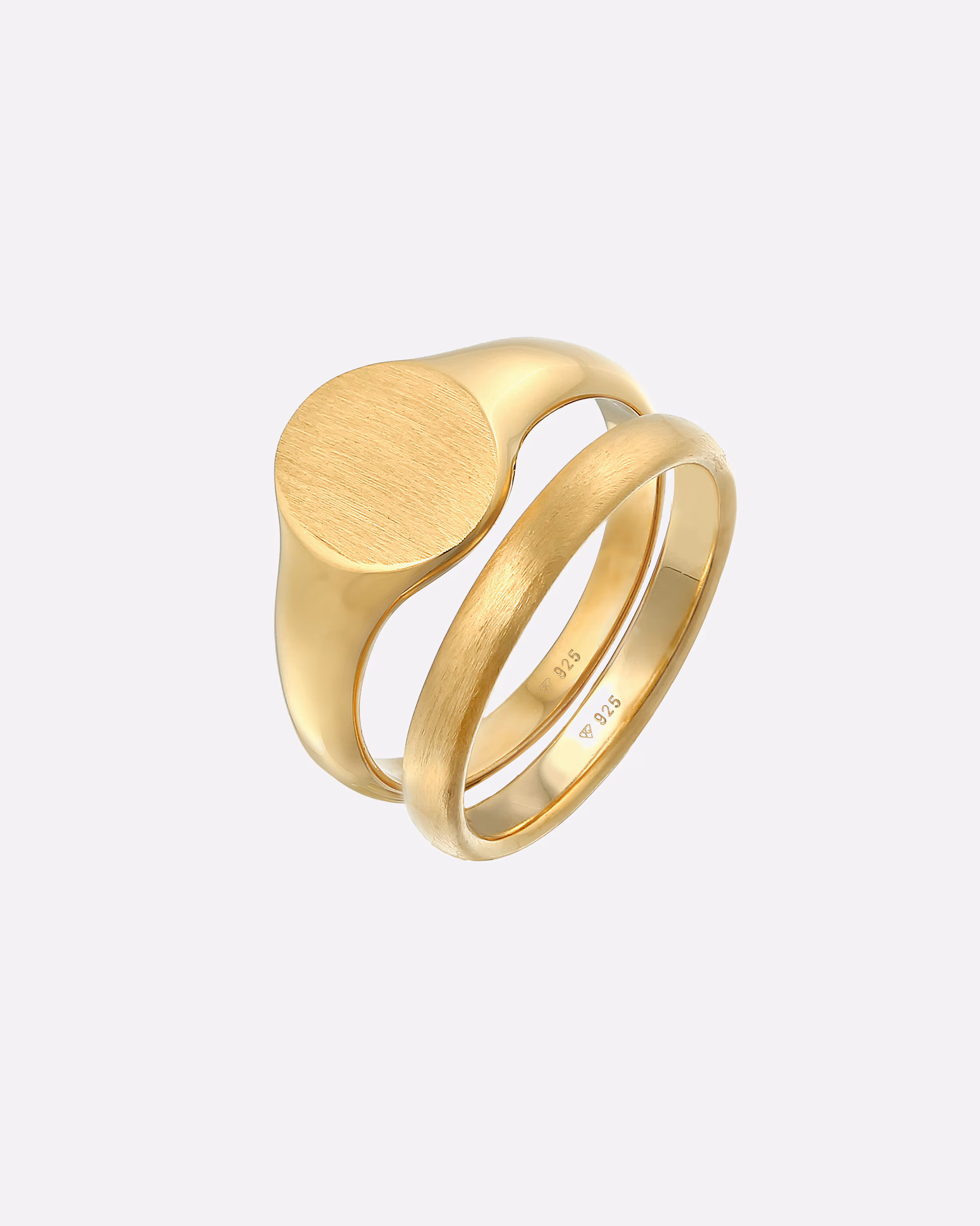 KUZZOI ring men's signet ring basic band ring set of 2 925 silver