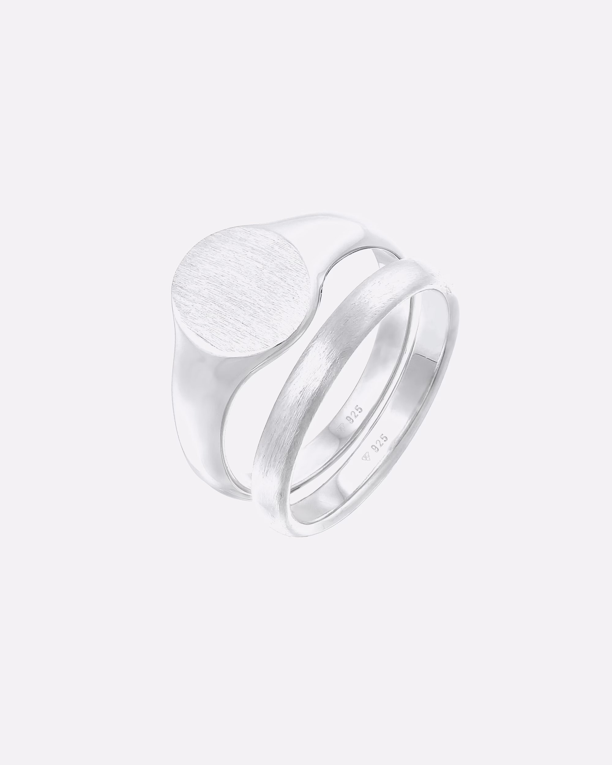 KUZZOI ring men's signet ring basic band ring set of 2 925 silver