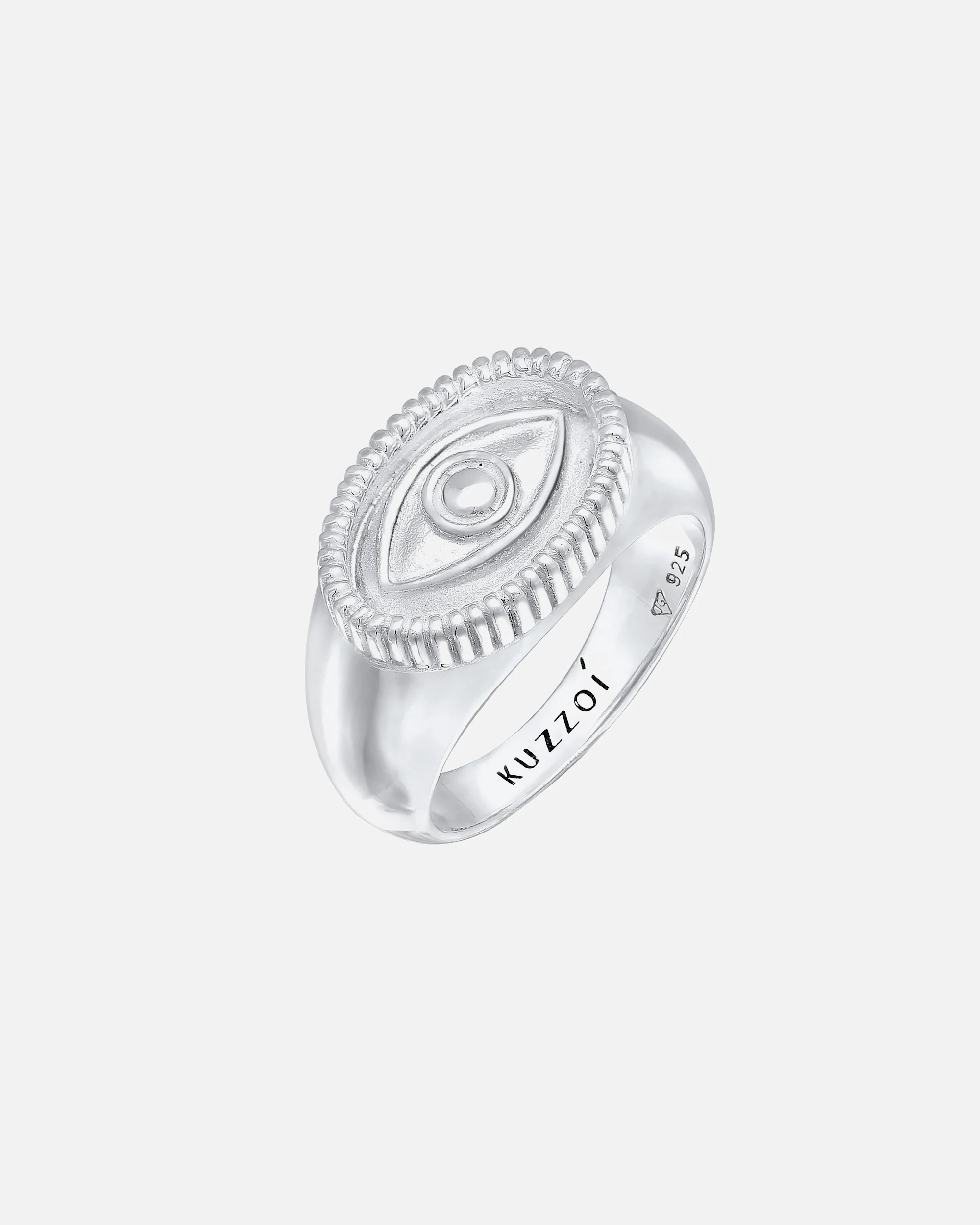 KUZZOI ring men's signet ring evil eye 925 silver