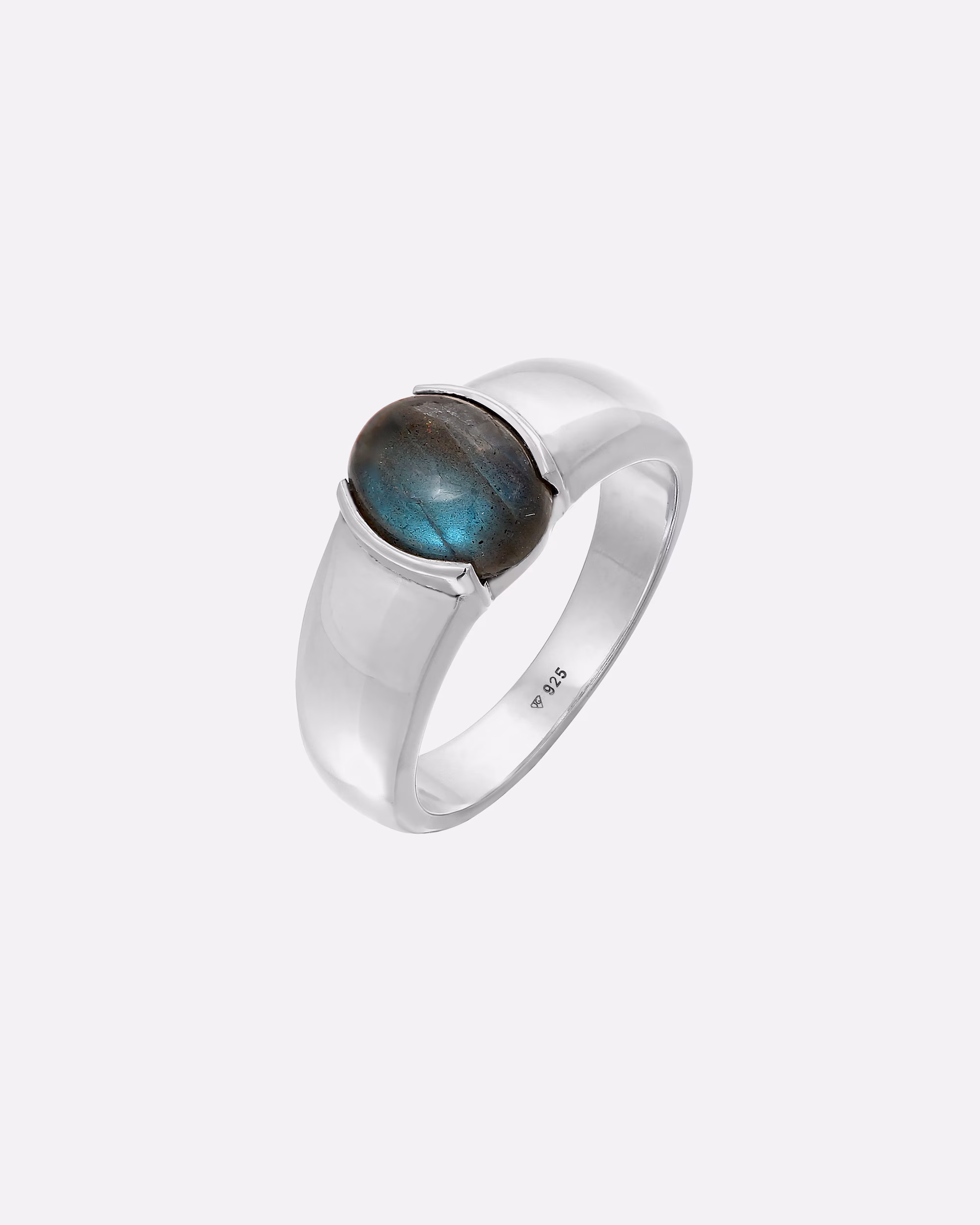 KUZZOI ring men's signet ring labradorite 925 silver