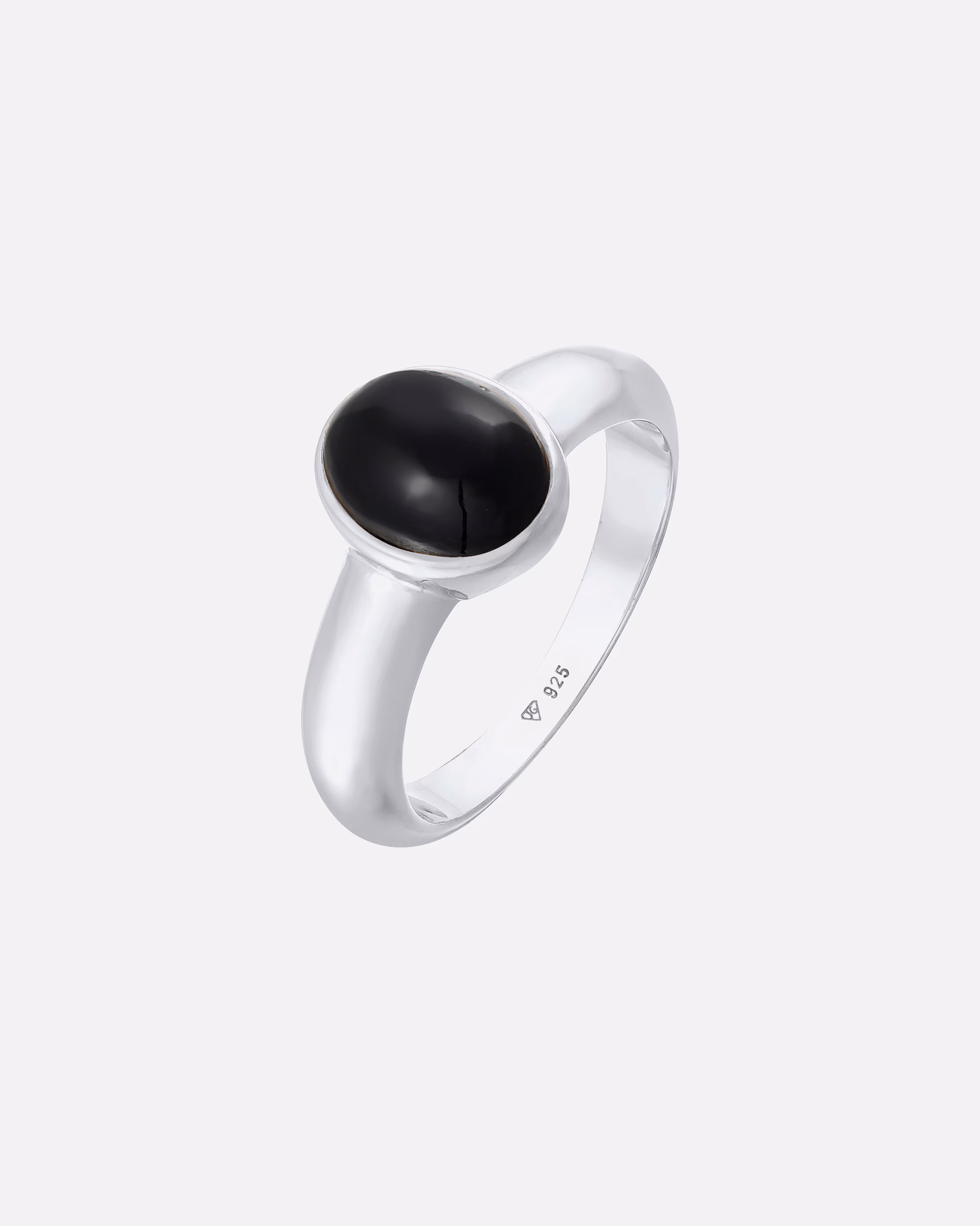 KUZZOI ring men's signet ring onyx oval basic 925 silver