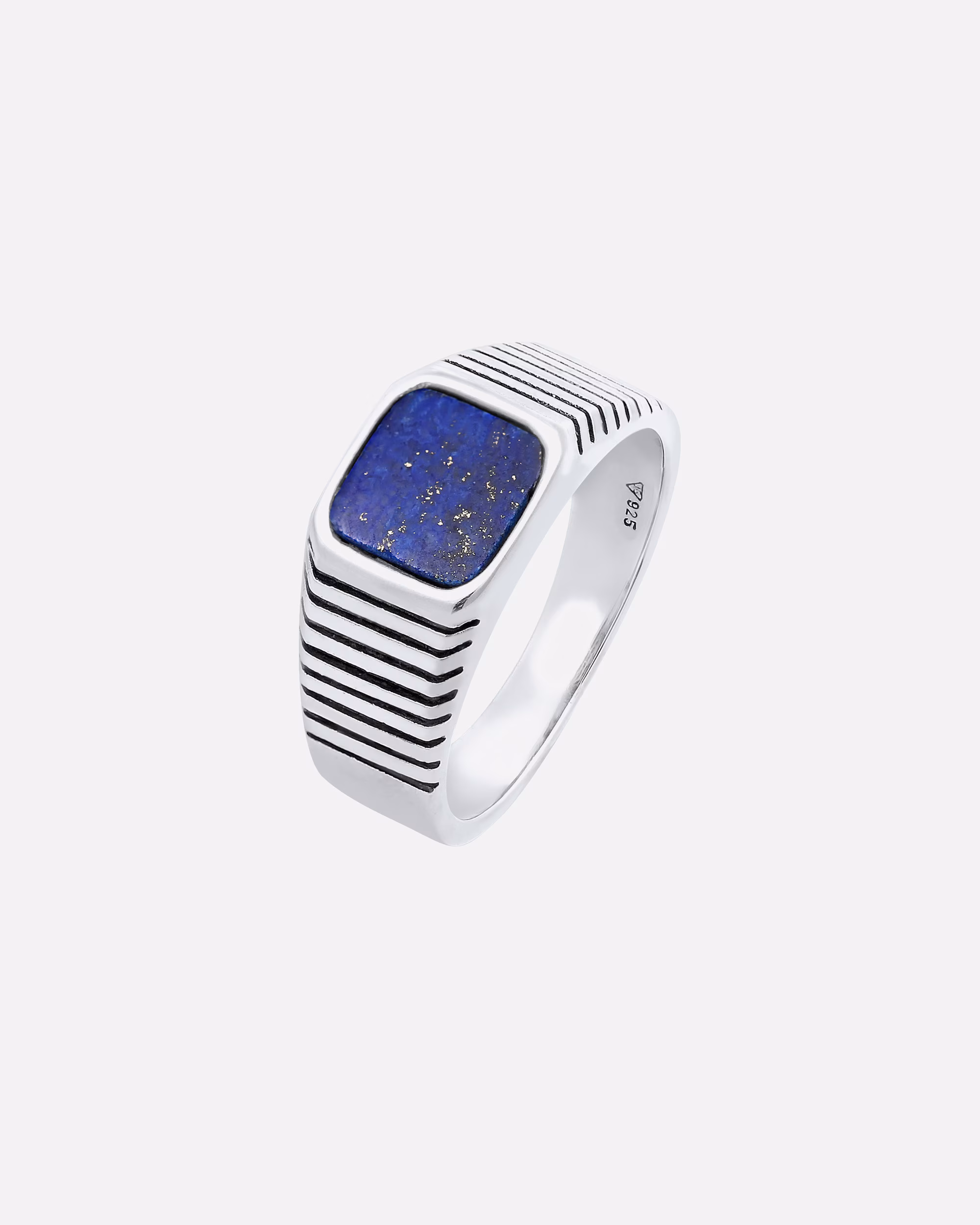 KUZZOI ring men's signet ring sodalite square 925 silver