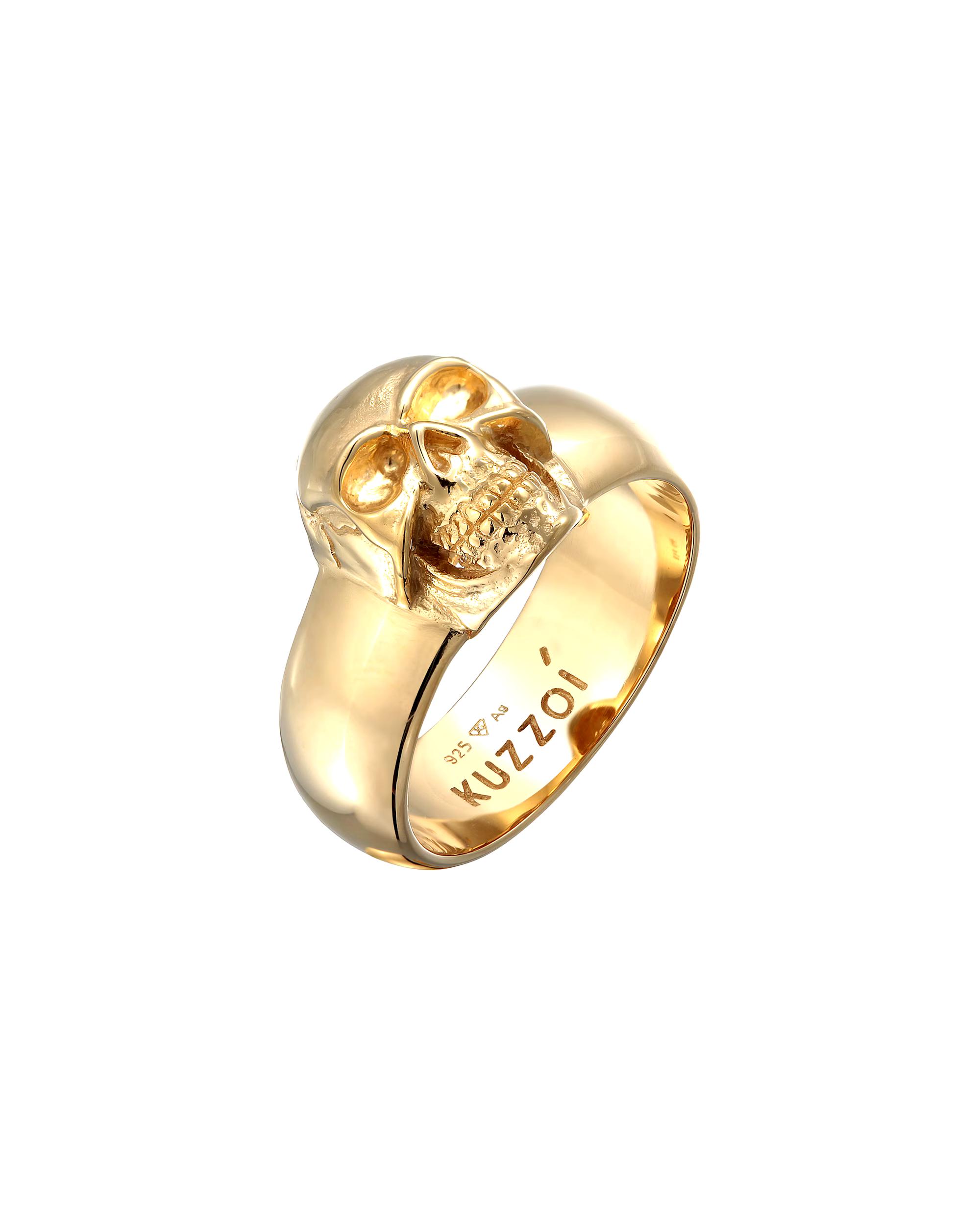 KUZZOI ring men's signet ring skull 925 silver
