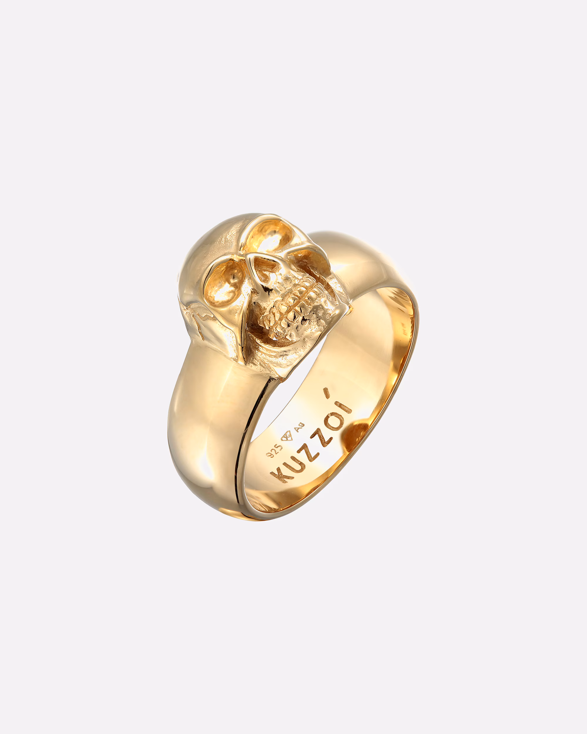 KUZZOI ring men's signet ring skull oxidized 925 silver