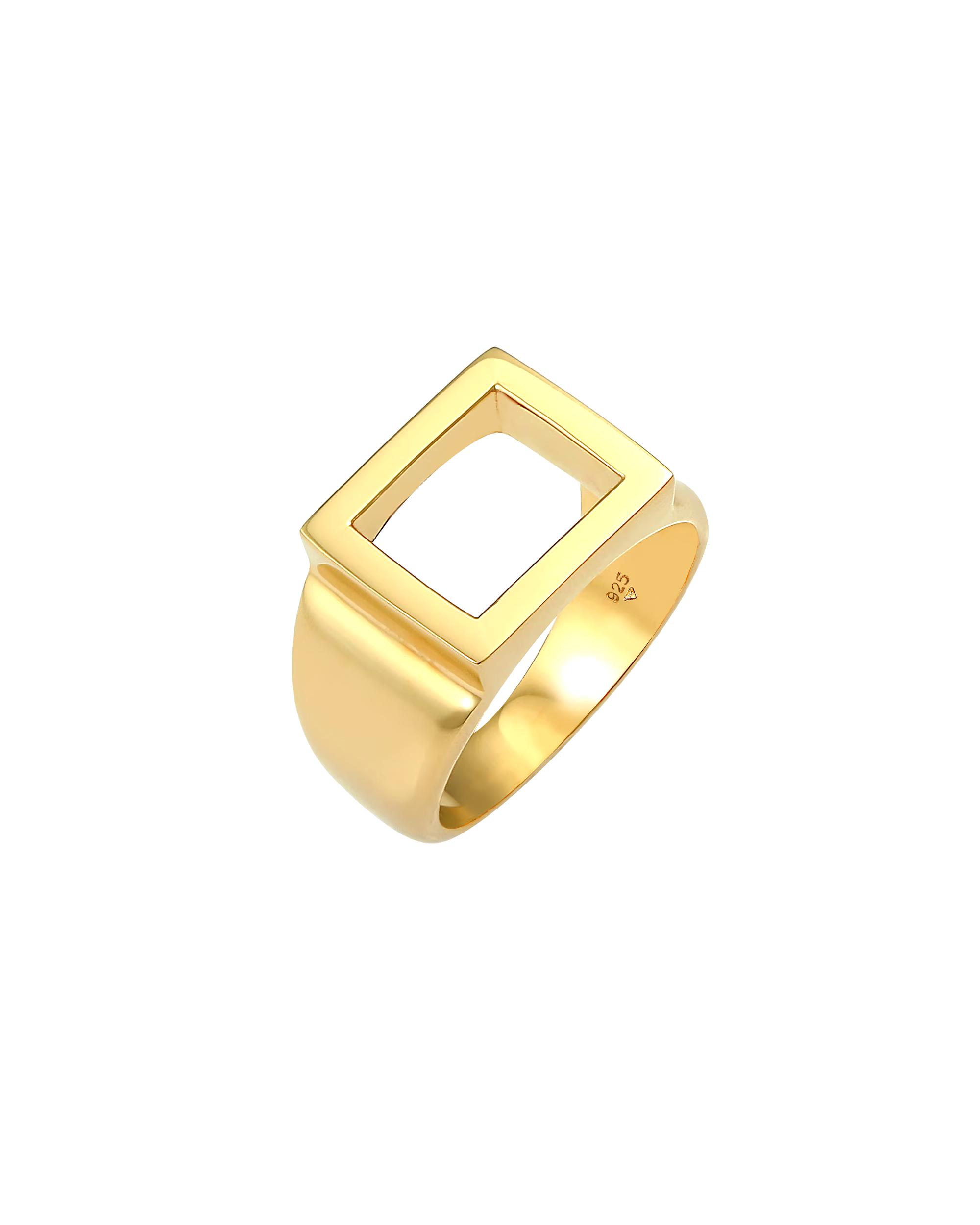 KUZZOI ring KUZZOI ring signet ring men's rectangular 925 silver
