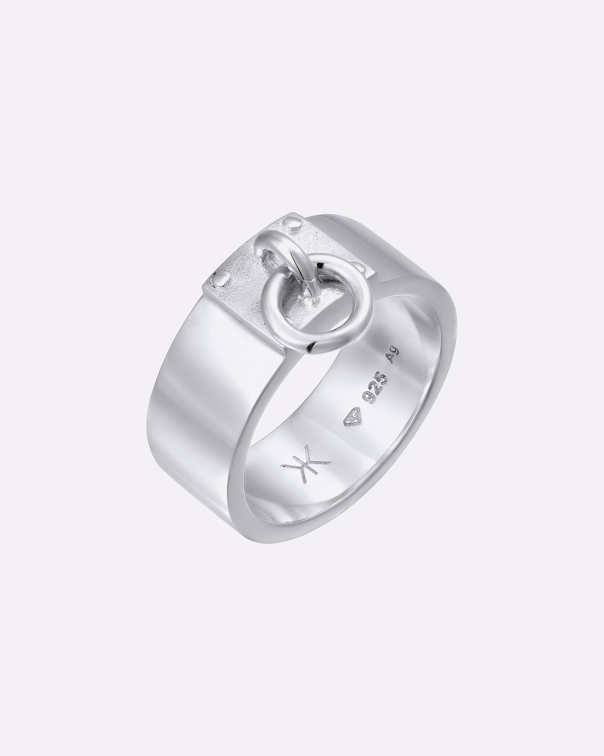 KUZZOI ring silver circle chain 925 sterling silver
