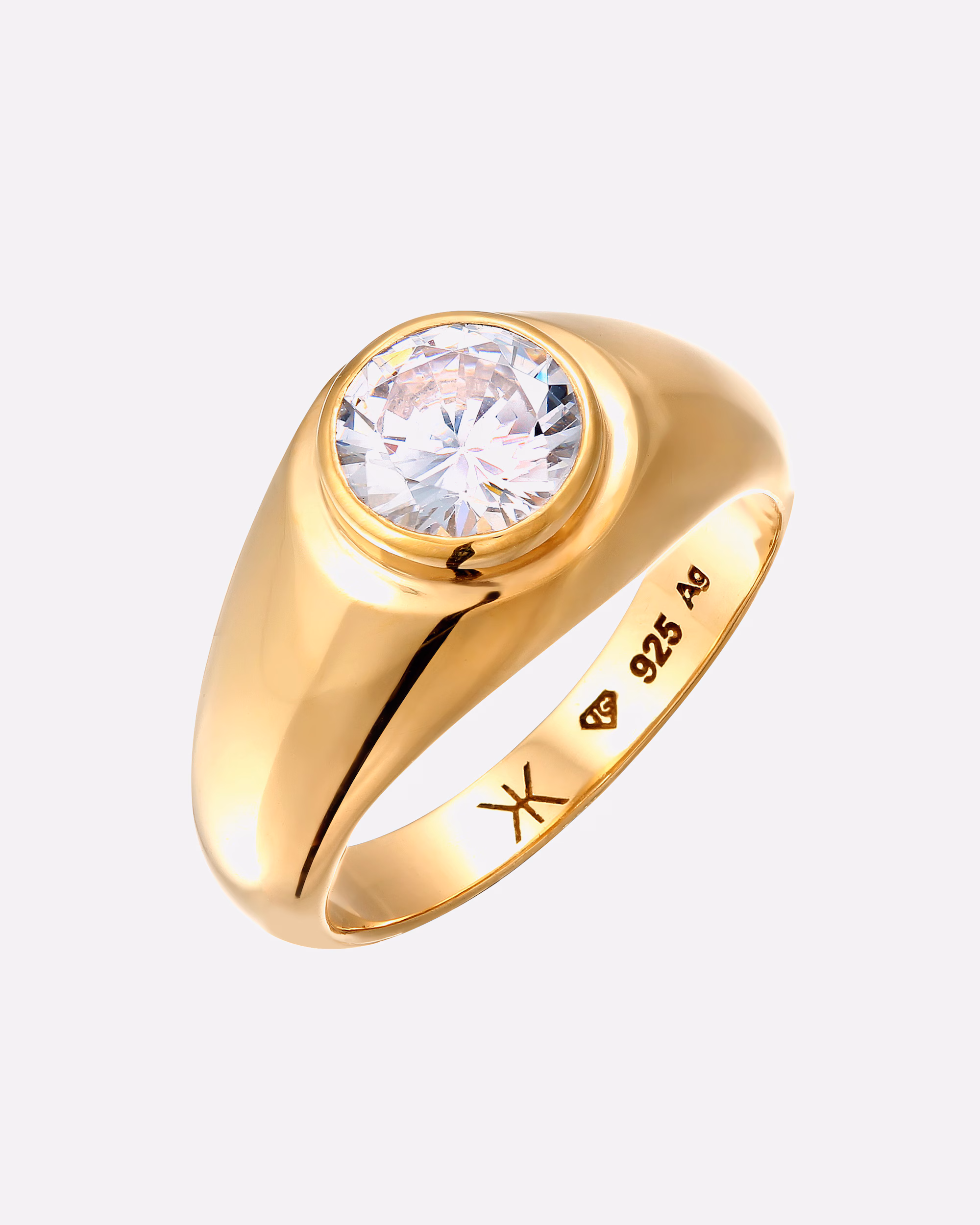 KUZZOI Ring Zirconia White Diamond Cut 925 Sterling Silver Unisex