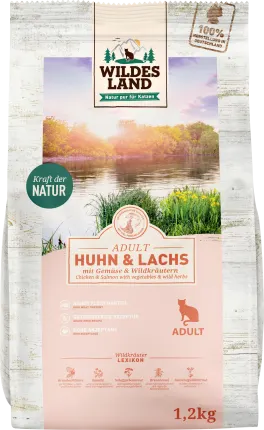 Wildes Land Dry food cat, chicken & salmon with garden vegetables, adult, 1.2 kg