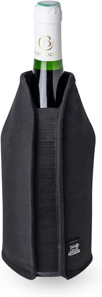 PEUGEOT - Frizz Bottle Cooler - For a cool champagne or wine in 20 minutes - Keeps cool for 2 hours - Easy to clean fabric - Adapts to all bottles - Black