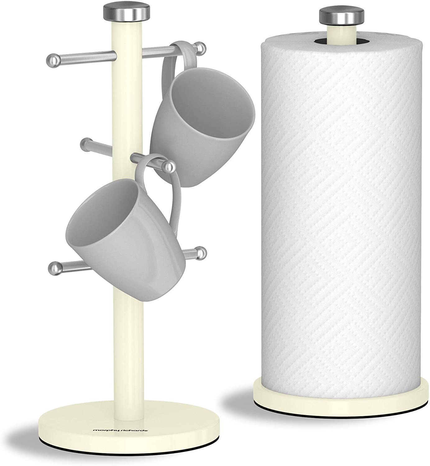 Morphy Richards – Accents Mug Tree & Kitchen Roll Holder, Set of 6 – Color: ivory