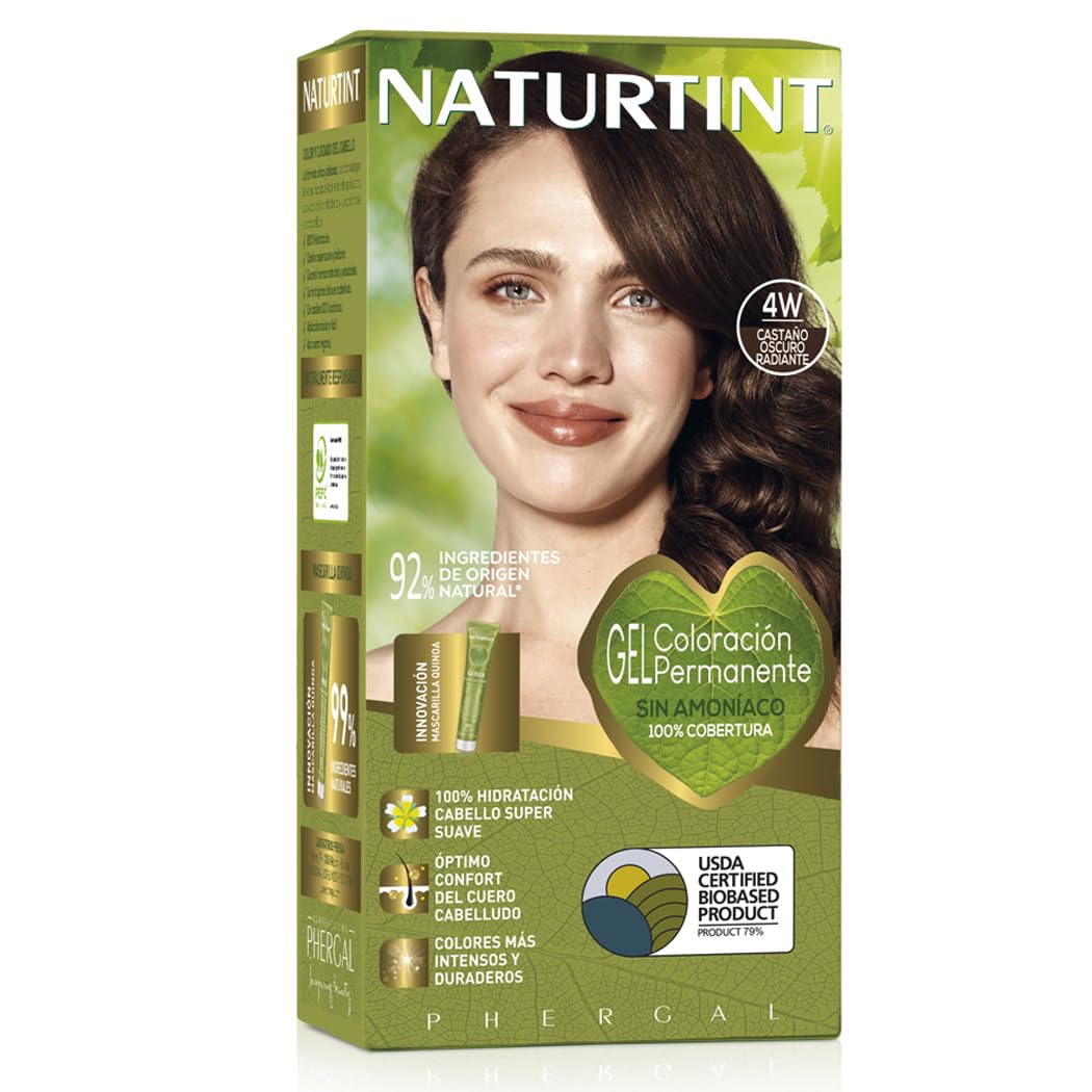 NATURTINT Biobased Permanent Hair Color Ammonia Free 100% Gray Coverage Natural Ingredients Intense Color Natural and Durable 5WB Copper Brown 170ml