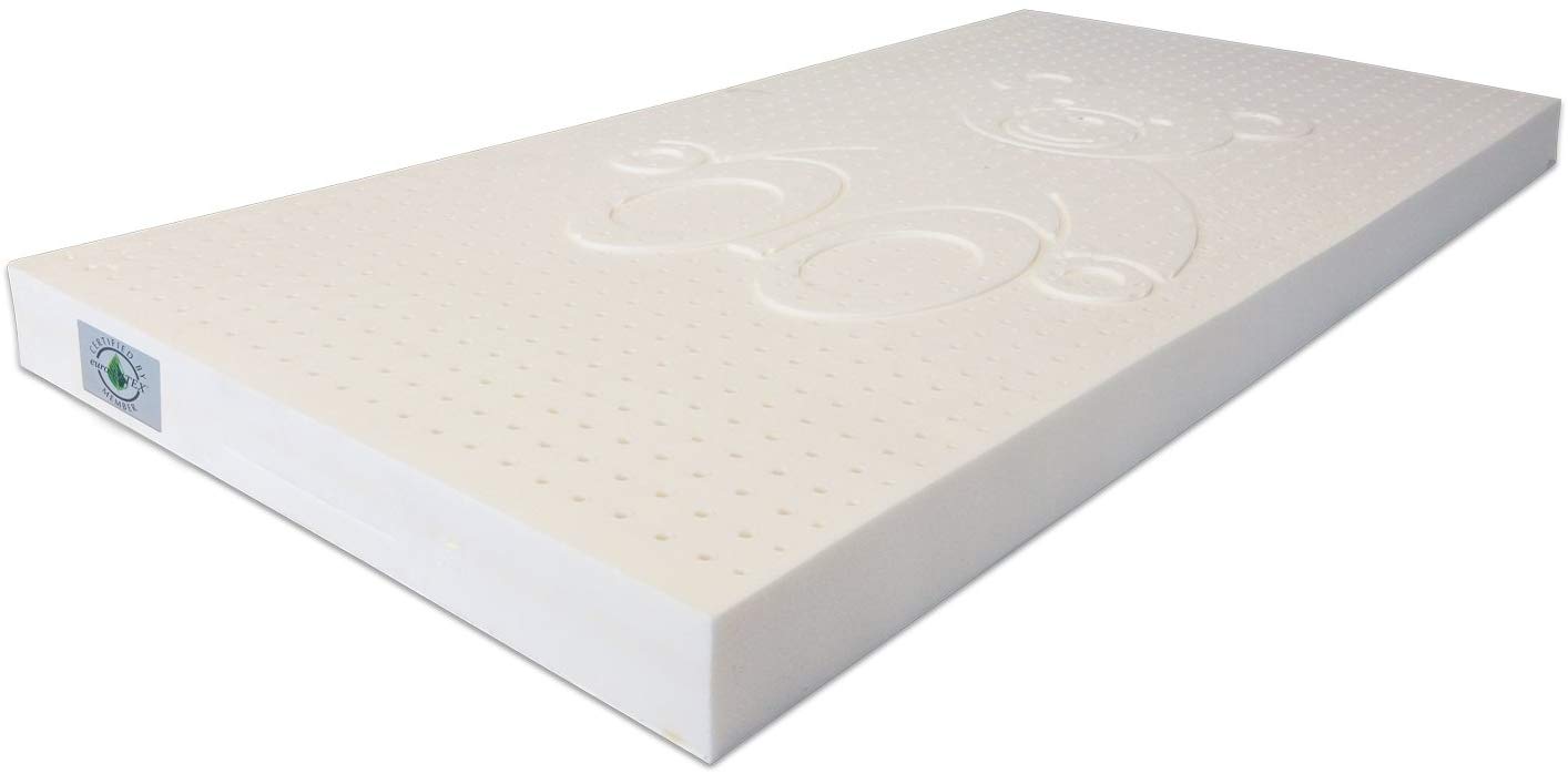Marcapiuma Marc Apiuma Cot Mattress 60 x 120 cm height 12 cm 100% Latex Removable Aloe Vera Cover Against Dust Mite, Machine Washable at 60 °C Anti-Allergenic and Breathable. 100% made in Italy