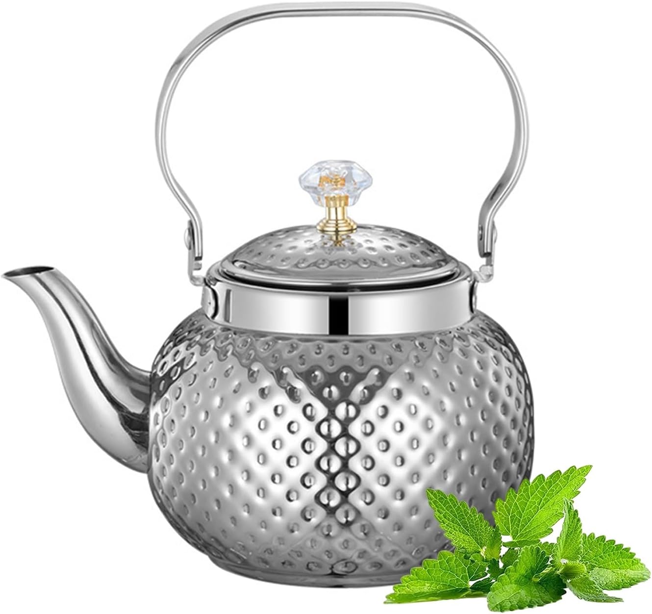 1.2/1.6/2L Retro Stainless Steel Tea Kettle, Stove Teapot, Coffee Pot, Durable Teapot, Coffee Pot, Kettle with Filter, Pouring Kettle, Teapot for Home, Restaurant and Hotel (Colour: Silver