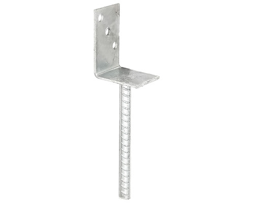 Kaiserthal L-post support with concrete anchor made of corrugated steel 80 x 100 x 200 mm, hot-dip galvanized, 1 piece