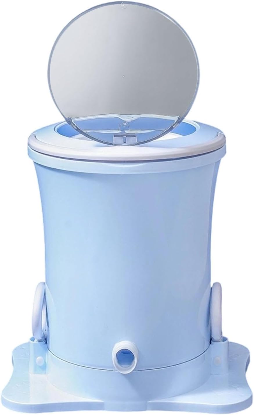 Qianly Manual Spin Dryer Non-Electric Clothes Dryer with Wide Pedal and Made of PP Material Compact and Durable, Blue, S