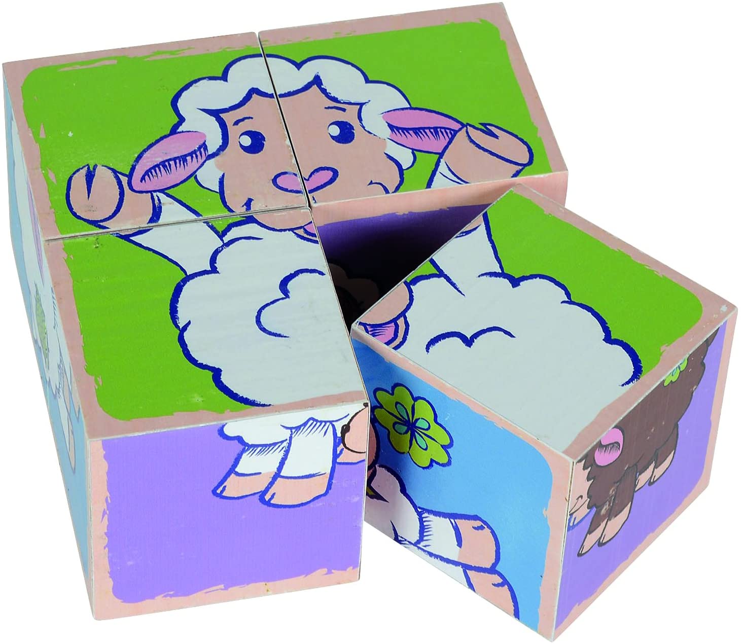 Eichhorn 100005804 Sheep Line – Building Blocks, Multi-Colour