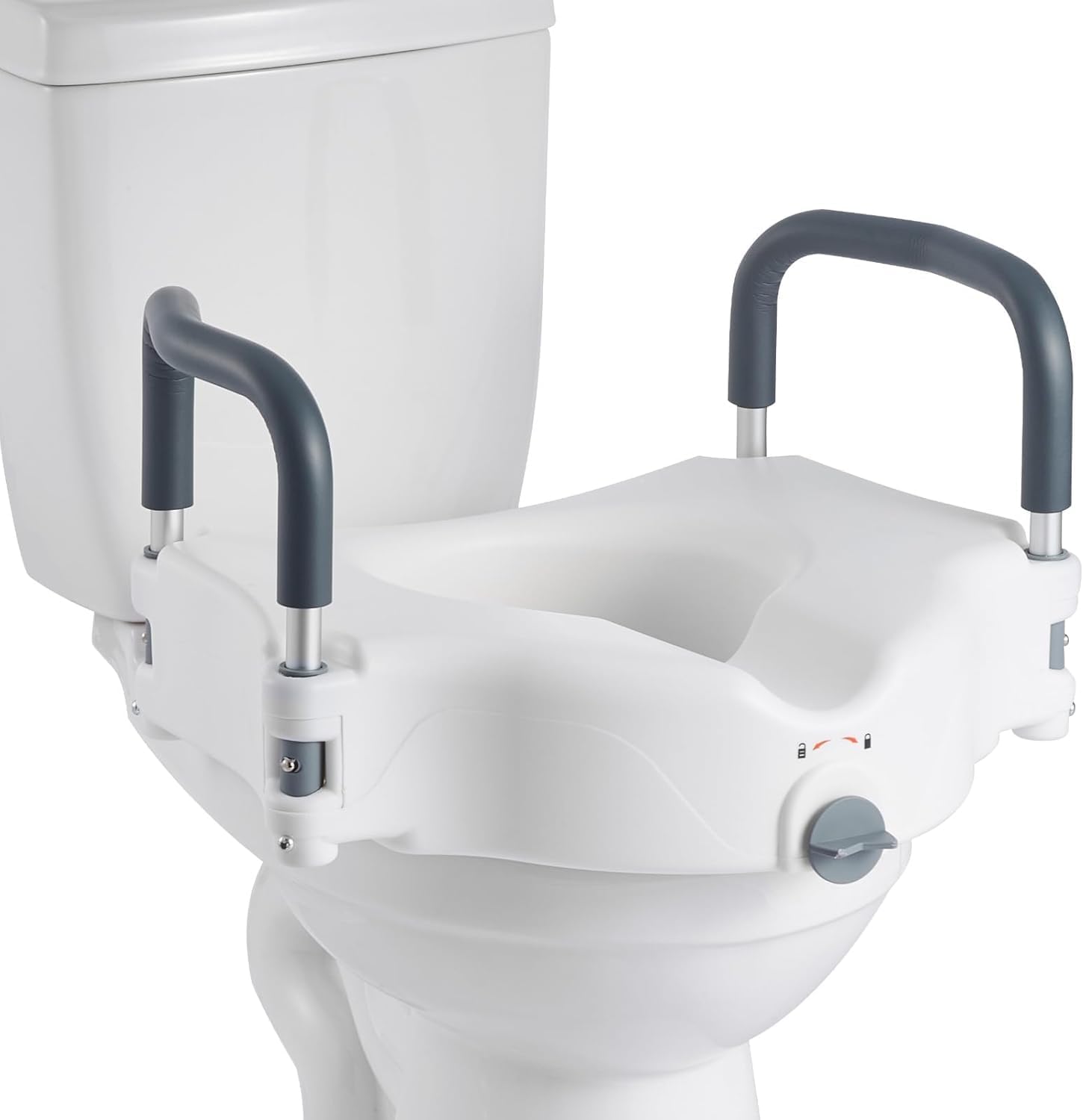 VEVOR Store VEVOR Toilet Seat Raiser with Padded Armrests & 136 kg Load Capacity & 127 mm Lifting Height, Raised Toilet Seat for Elderly, Seniors, Disabled, Pregnant Women