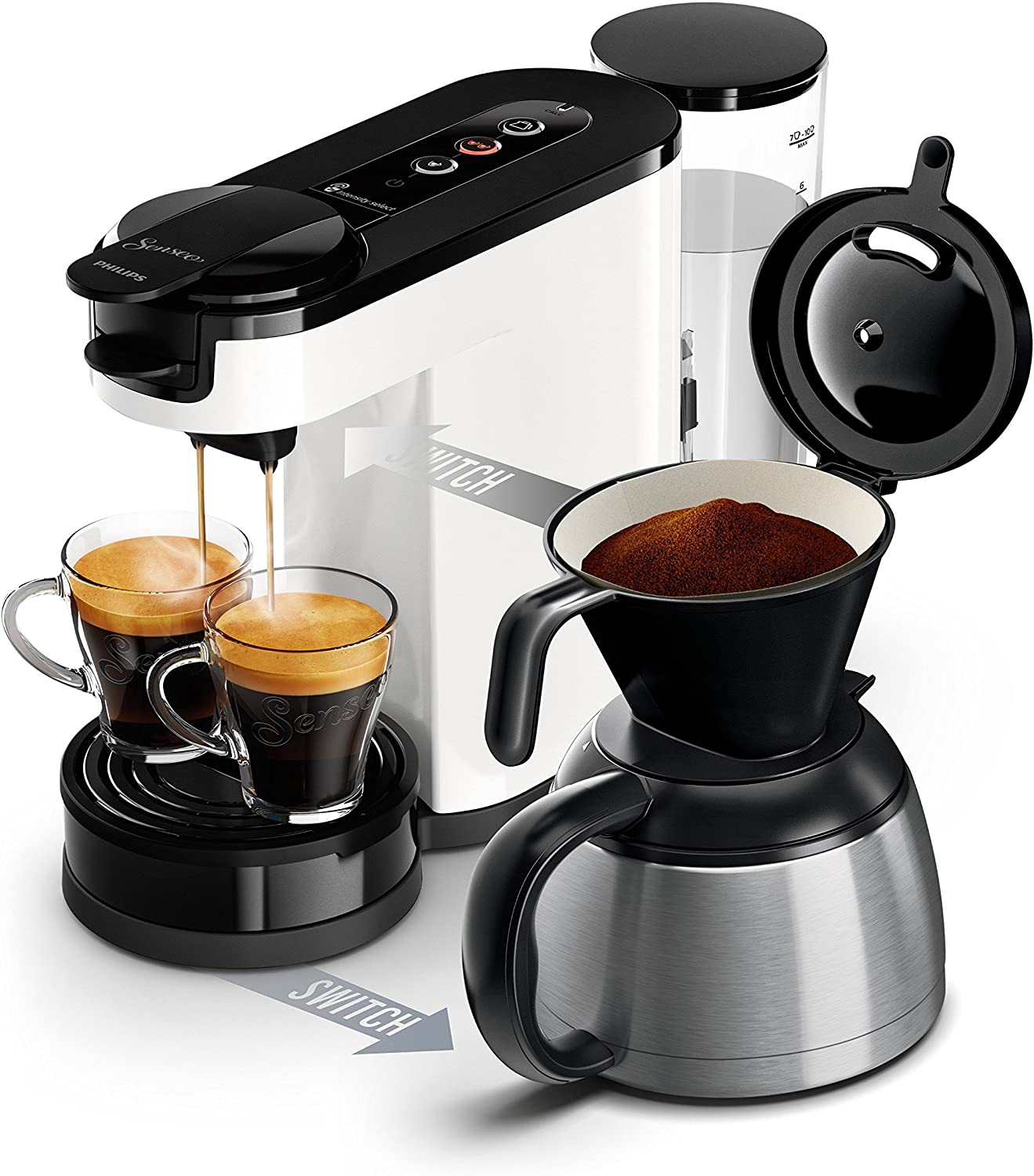 Philips Domestic Appliances Philips Senseo Switch 2-in-1 Coffee Machine Senseo Switch Blanche