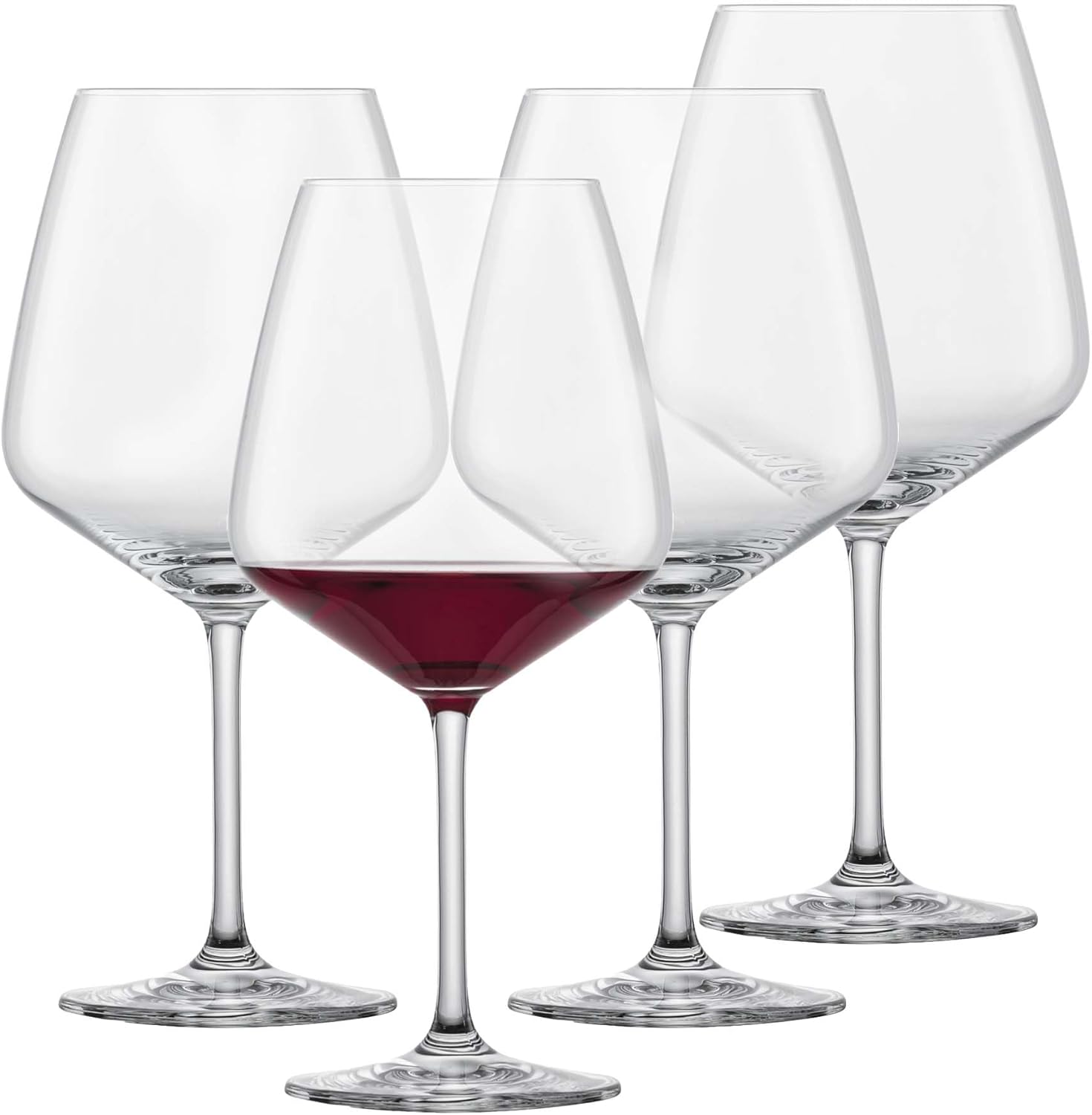 SCHOTT ZWIESEL Burgundy Red Wine Glass Tulip (Set of 4), Bulbous Burgundy Glasses for Red Wine, Dishwasher Safe Tritan Crystal Glasses, Made in Germany (Item No. 123608)