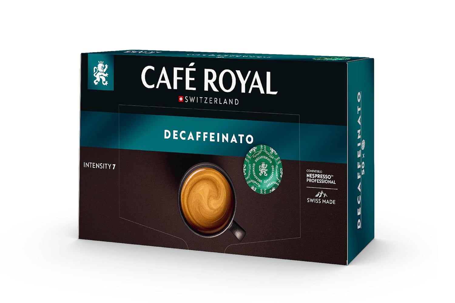 Café Royal Professional Pads, Espresso Decaffeinato, 50 Nespresso Compatible Pads for Office and Catering, Rainforest Alliance Certified, 100% Arabica Coffee