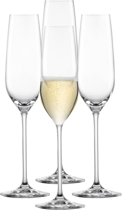 SCHOTT ZWIESEL Fortissimo Champagne Glasses (Set of 4), Elegant Champagne Glasses with Moussing Point, Dishwasher Safe Tritan Crystal Glasses, Made in Germany (Item No. 123686)