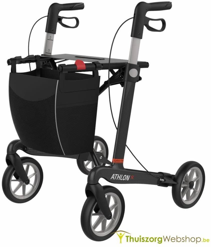 Rehasense Athlon SL Carbon Rollator Size L, Super Lightweight 5.2 kg for Se