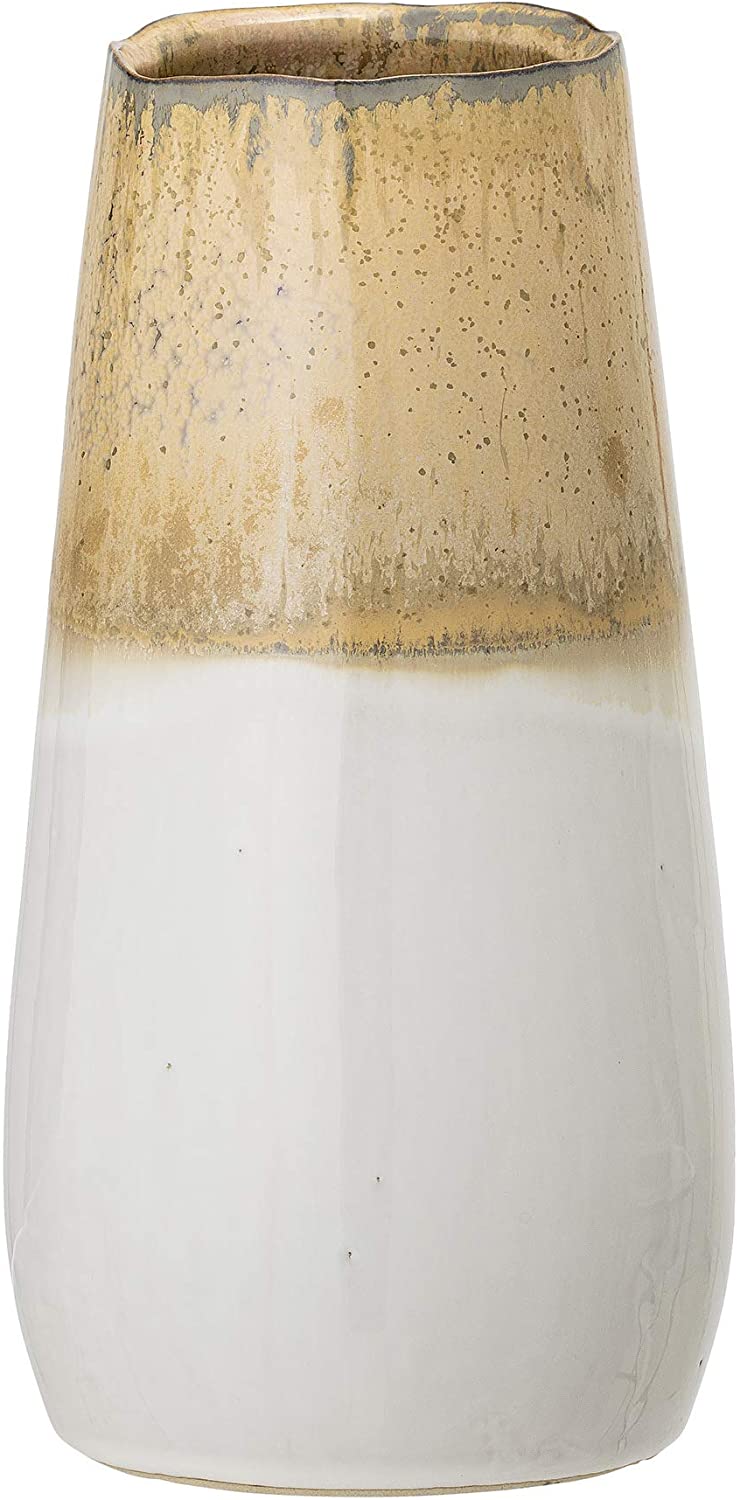 Bloomingville Ombre Vase 13 x 24 cm 2 Tone Earthenware Handmade, natural